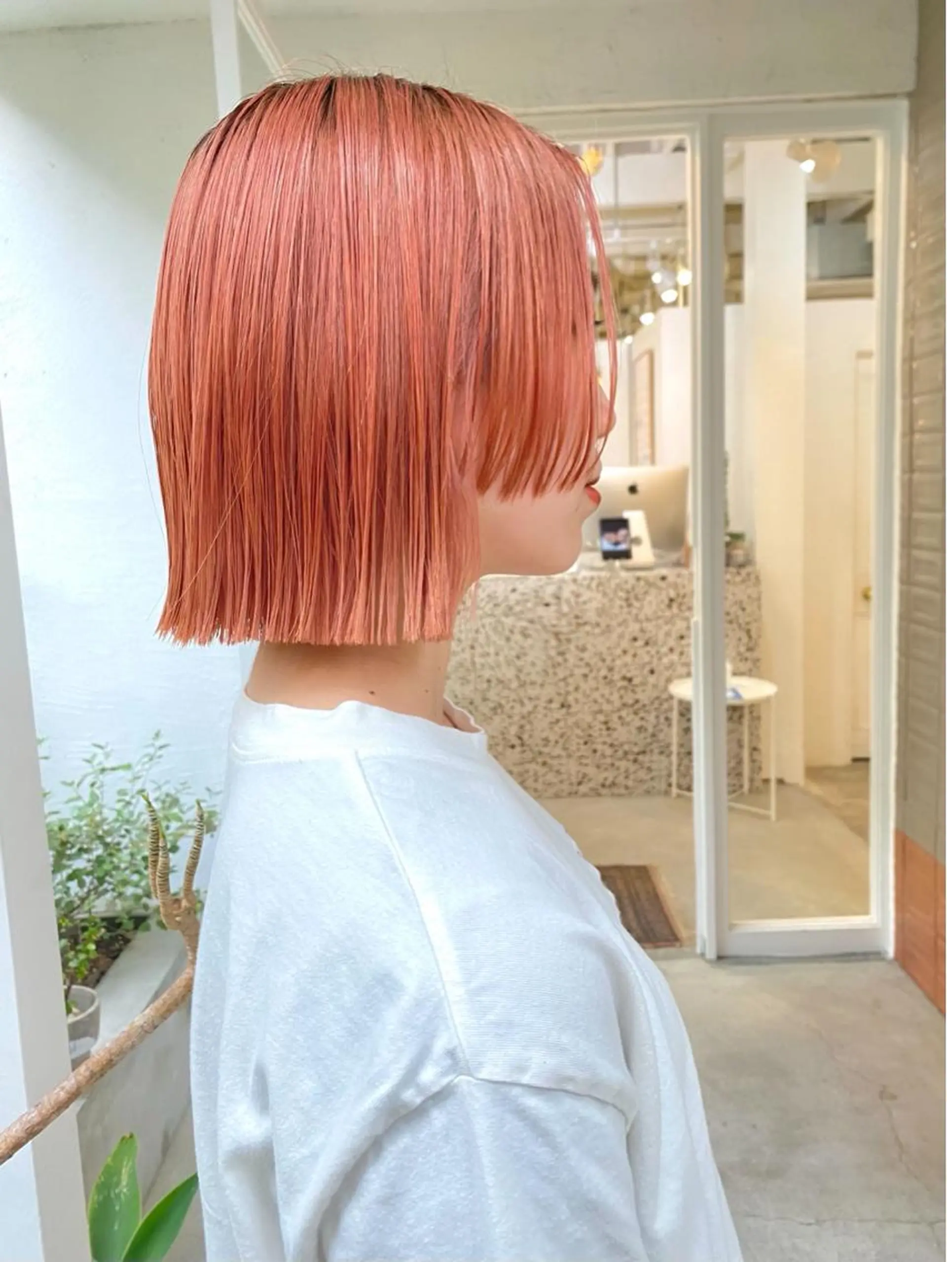 ミディアム カラー ベージュカラー ダブルカラー ハイトーンカラー ピンクカラー ピンクベージュ ヘアカラー ブリーチカラーが人気 onnuのヘアスタイル