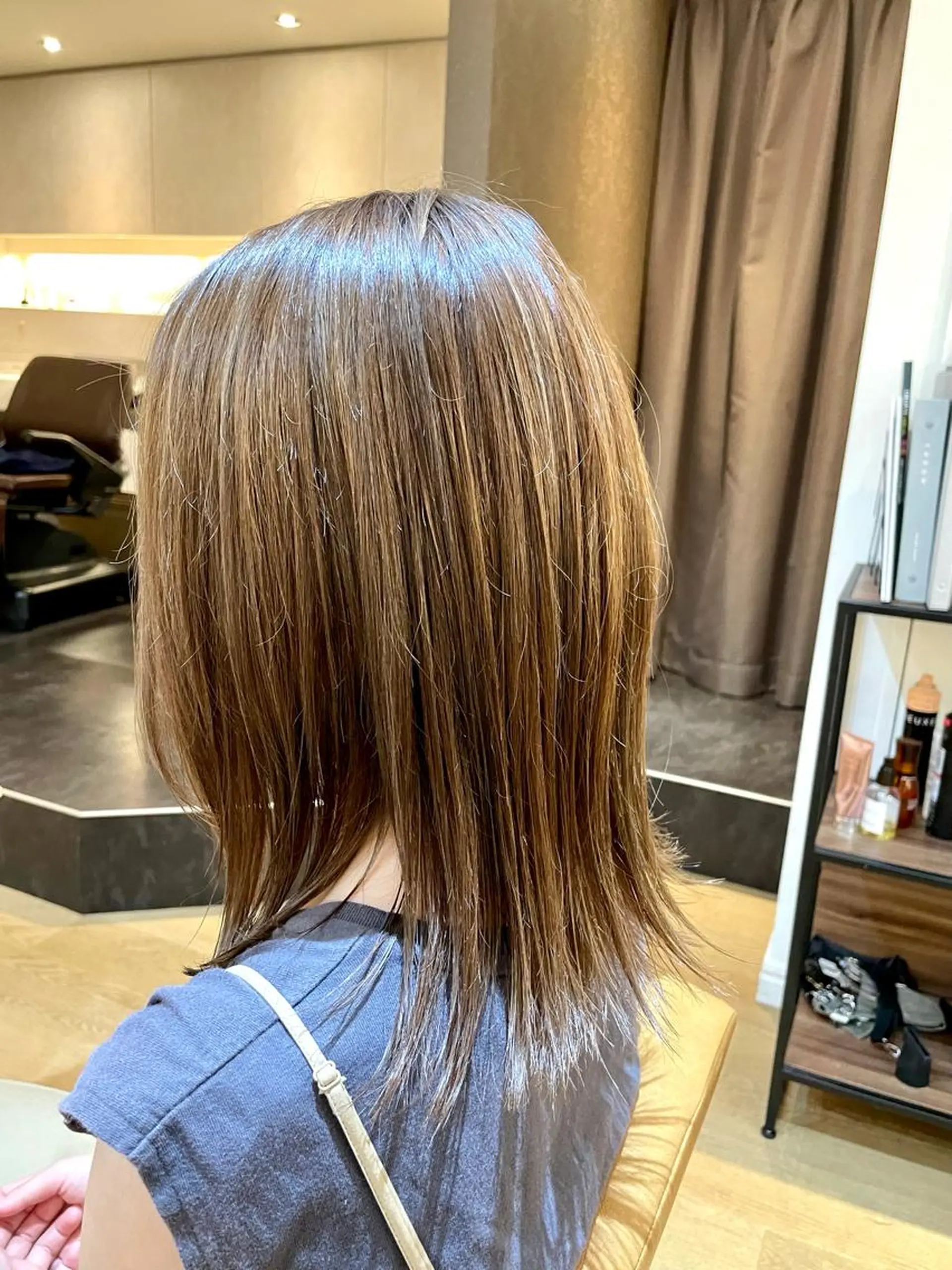 ミディアム カラー ベージュカラー 透明感カラー ✨シルクストレート✨ 美髪髪質改善Yukiのヘアスタイル