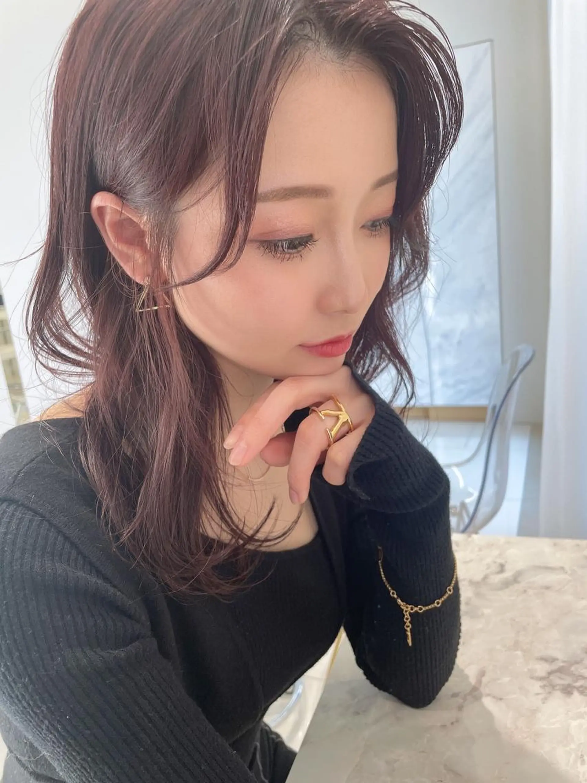 ミディアム カラー COA GINZA 空也/前髪/顔まわりのヘアスタイル