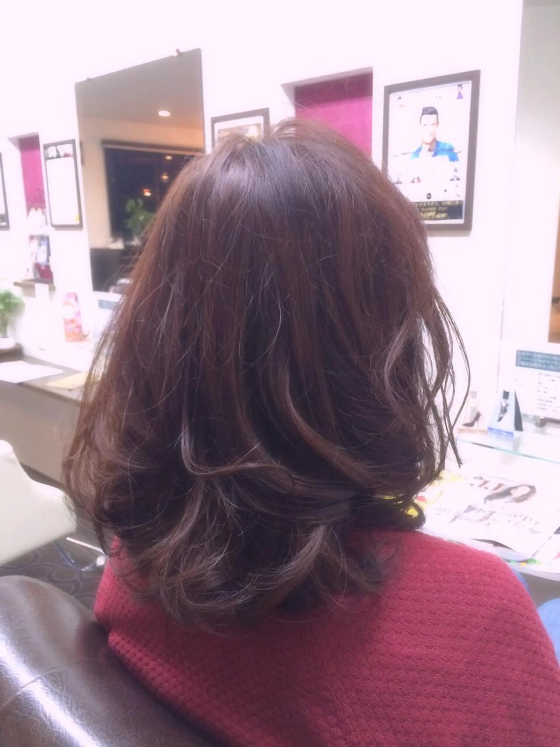 ミディアム カラー ブラウンカラー レッドカラー レッドブラウン ルビー バイオレットカラー 大島 智志のヘアスタイル