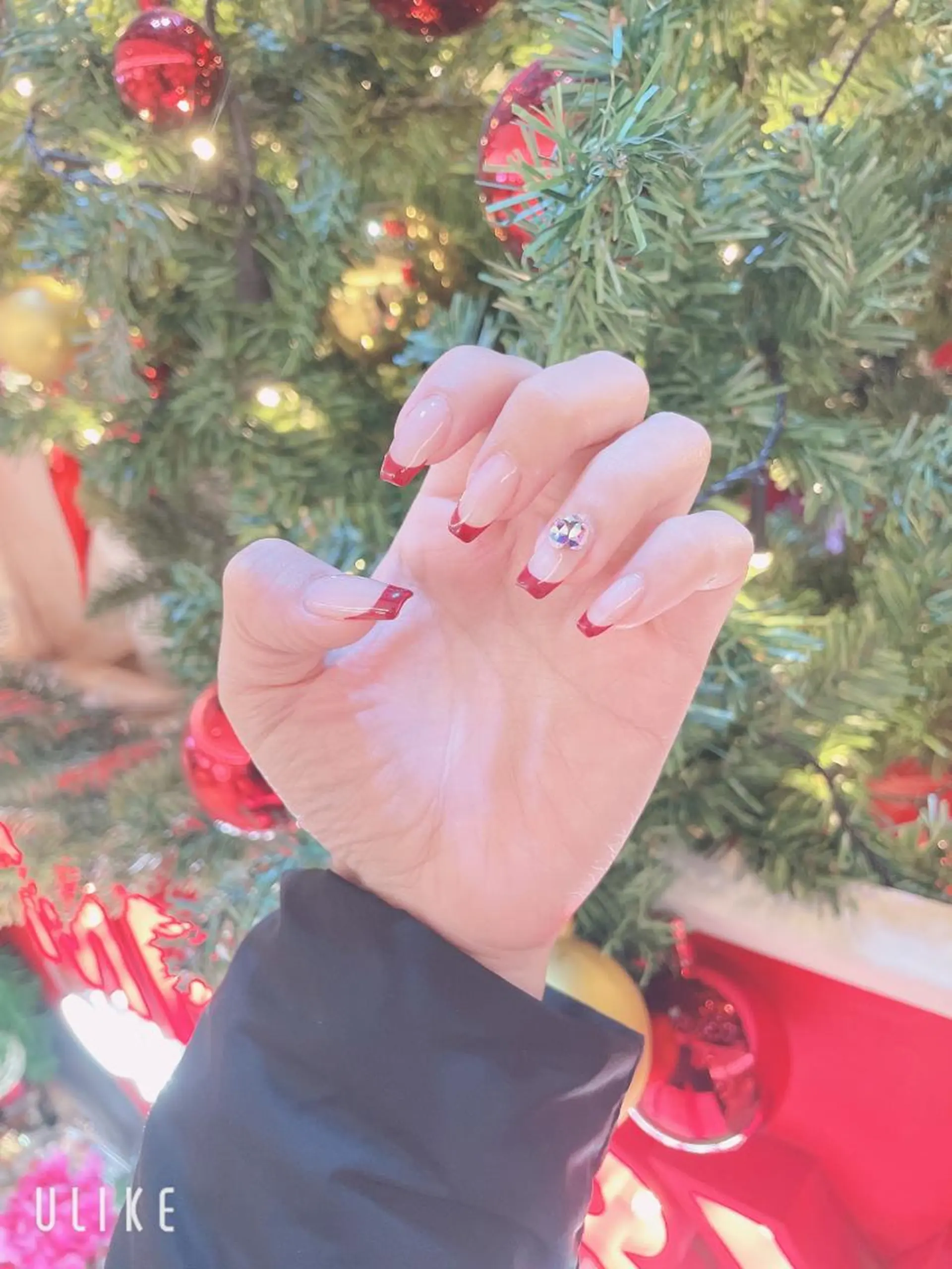 ネイル フレンチネイル 赤色 大阪江坂 Kaiのネイルデザイン