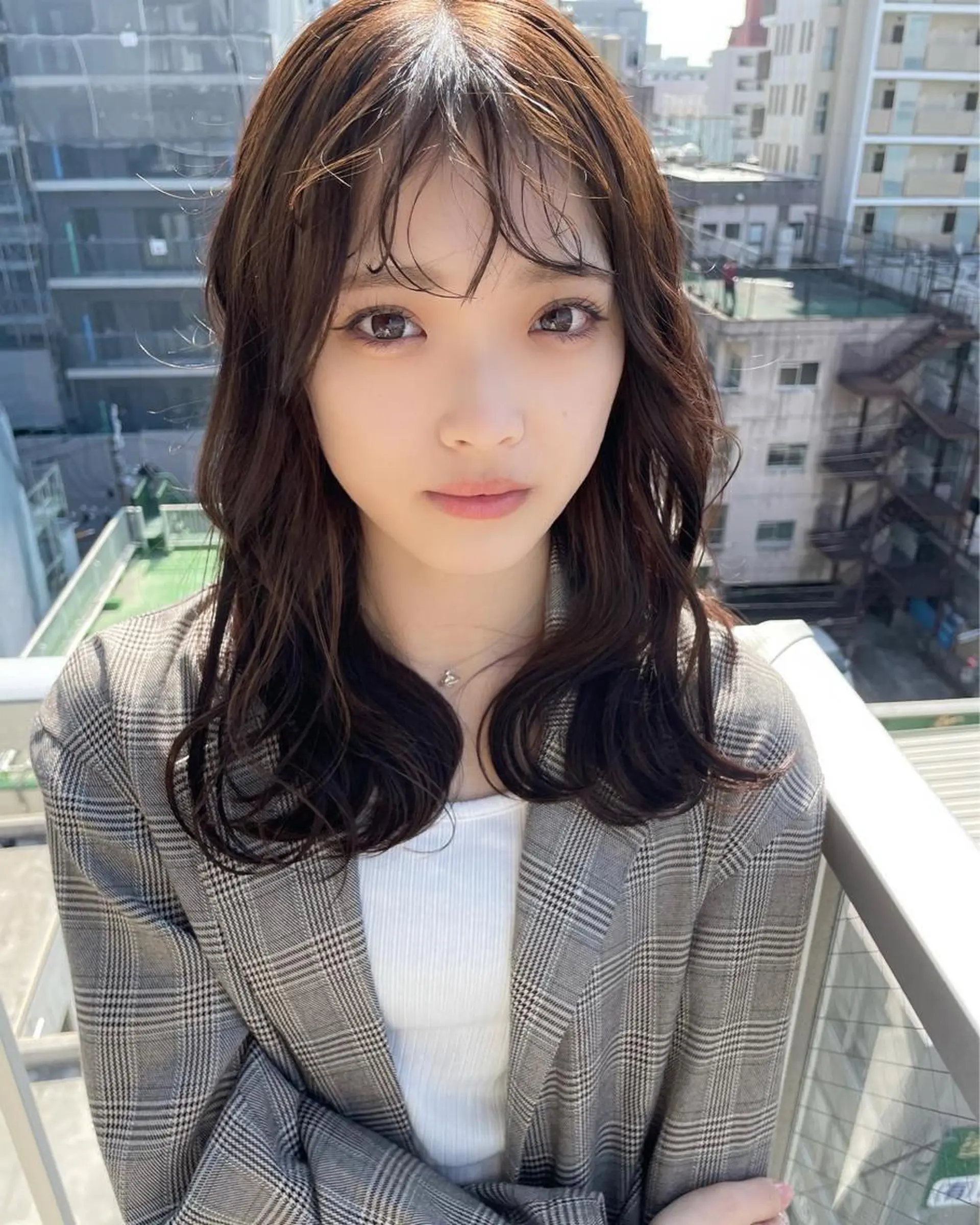 ミディアム ミディアムパーマ カット ヘアカラー Yuuka/ w colorのヘアスタイル