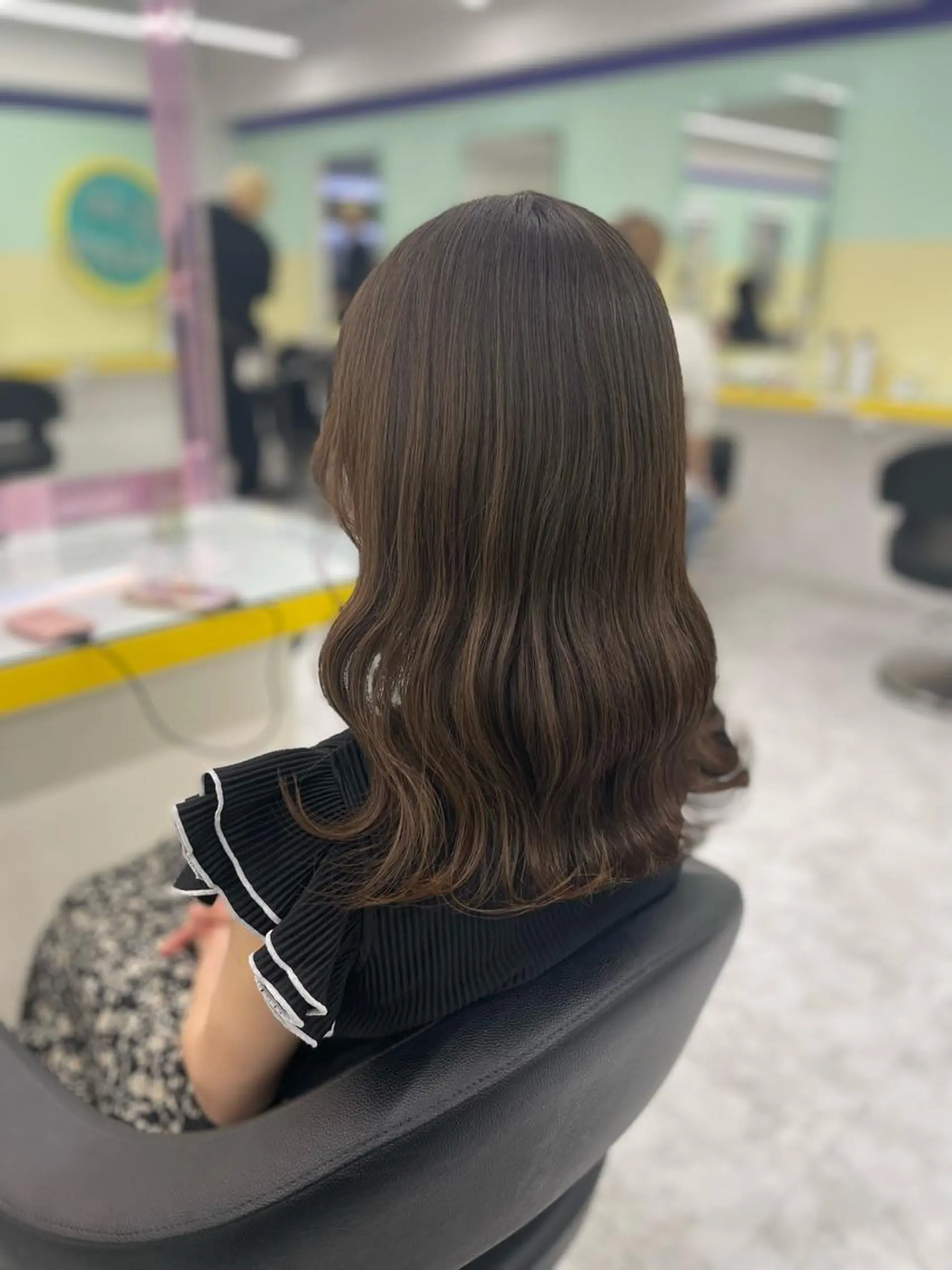 セミロング カラー ヘアアレンジ カット ヘアカラー トリートメント ☁️縮毛矯正✖️ 透明感☁️りくのヘアスタイル