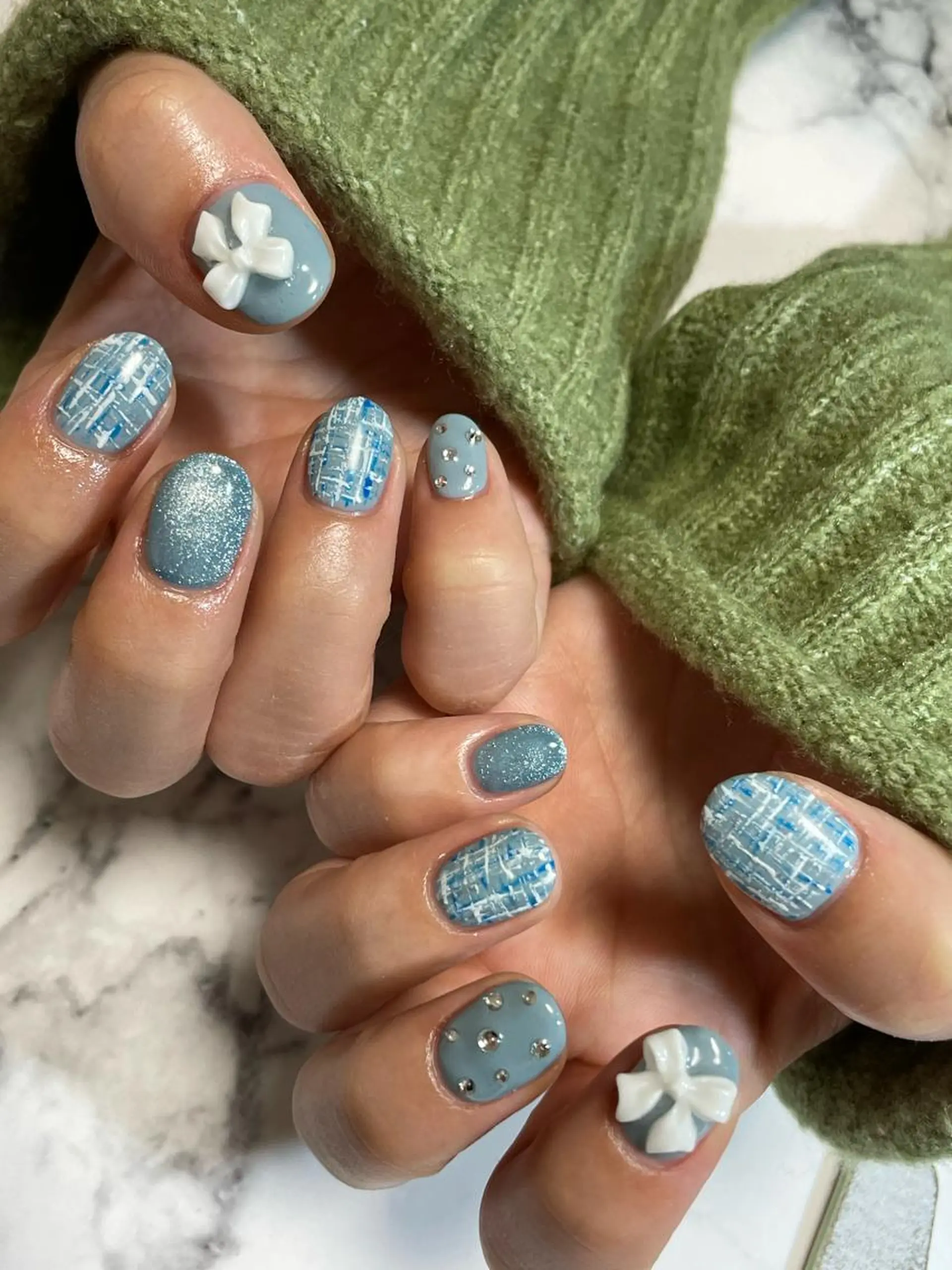 ネイル ツイードネイル 冬ネイル private salon NIKOのネイルデザイン