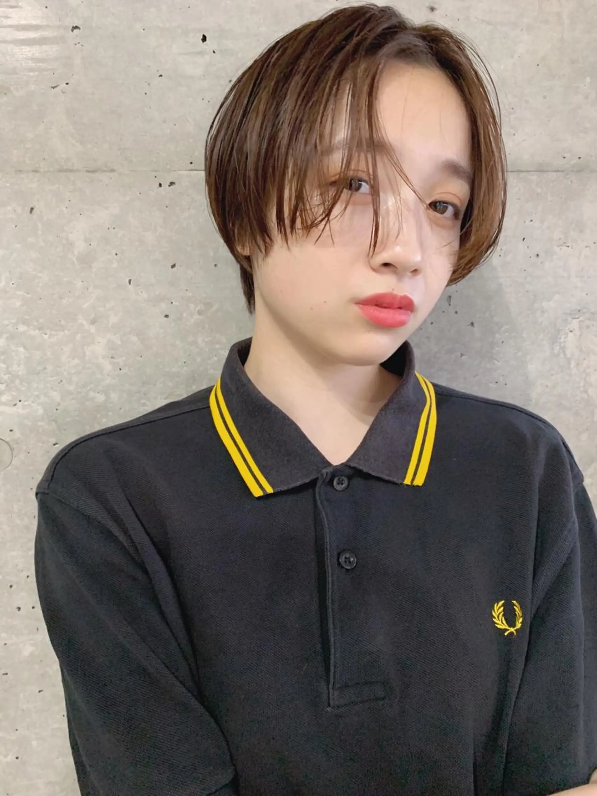 ショート カラー ボブパーマコテ巻き風 パーマNo1深江秀平のヘアスタイル