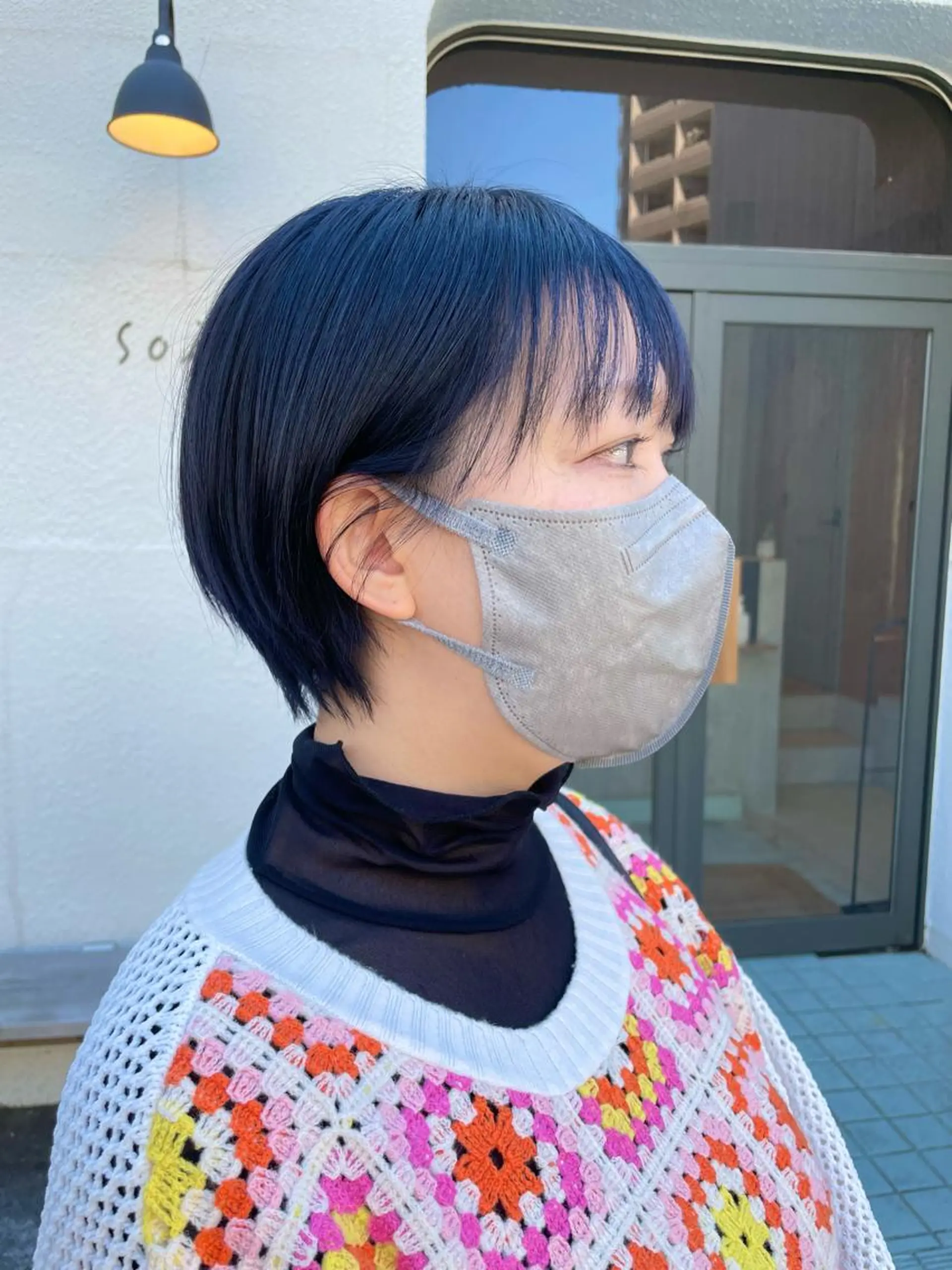 ショート カラー 黒髪 ブルーカラー ブルーブラック ショートヘア 五十嵐 雄毅のヘアスタイル