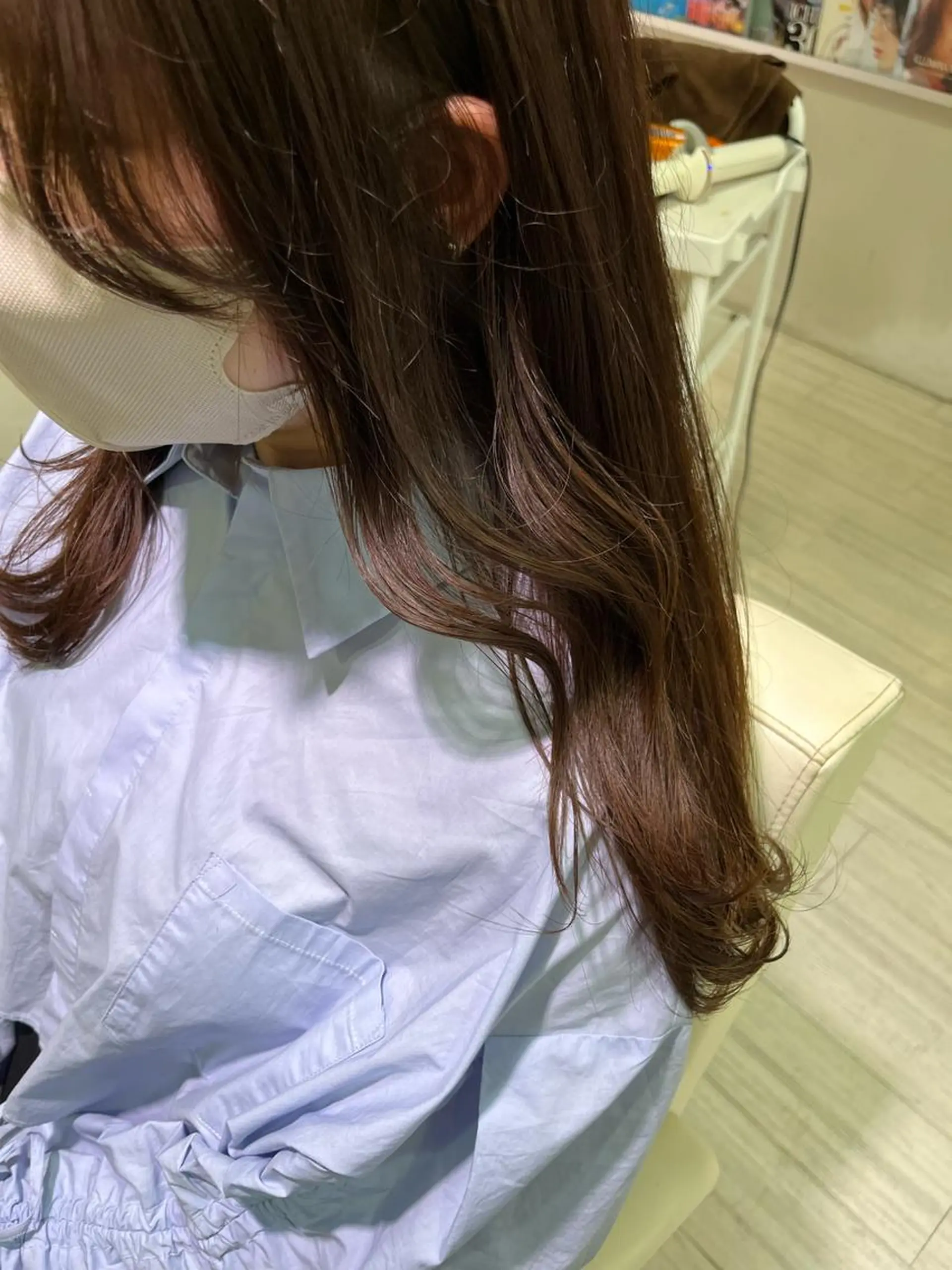 ロング カラー 透明感カラー オリーブカラー ヘアカラー トリートメント 坂口 愛のヘアスタイル