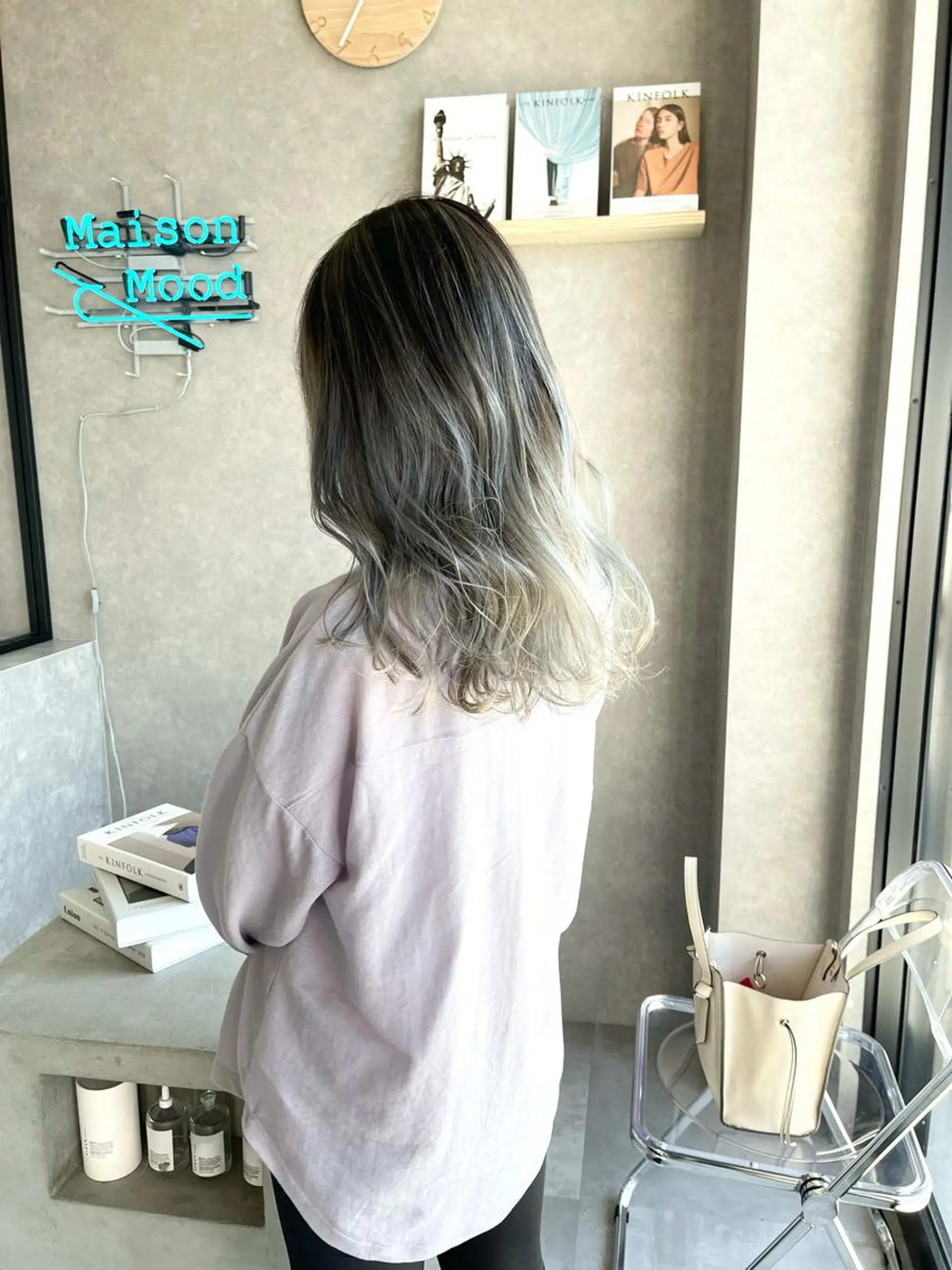 セミロング カラー ヘアカラー トリートメント mood tatemachiのヘアスタイル