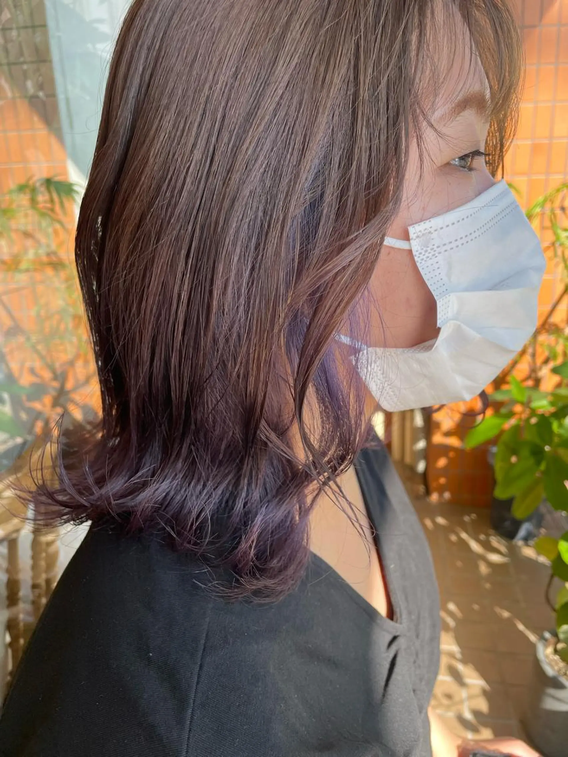 ミディアム カラー ベージュカラー グラデーションカラー バイオレットカラー Era Hatsuneのヘアスタイル