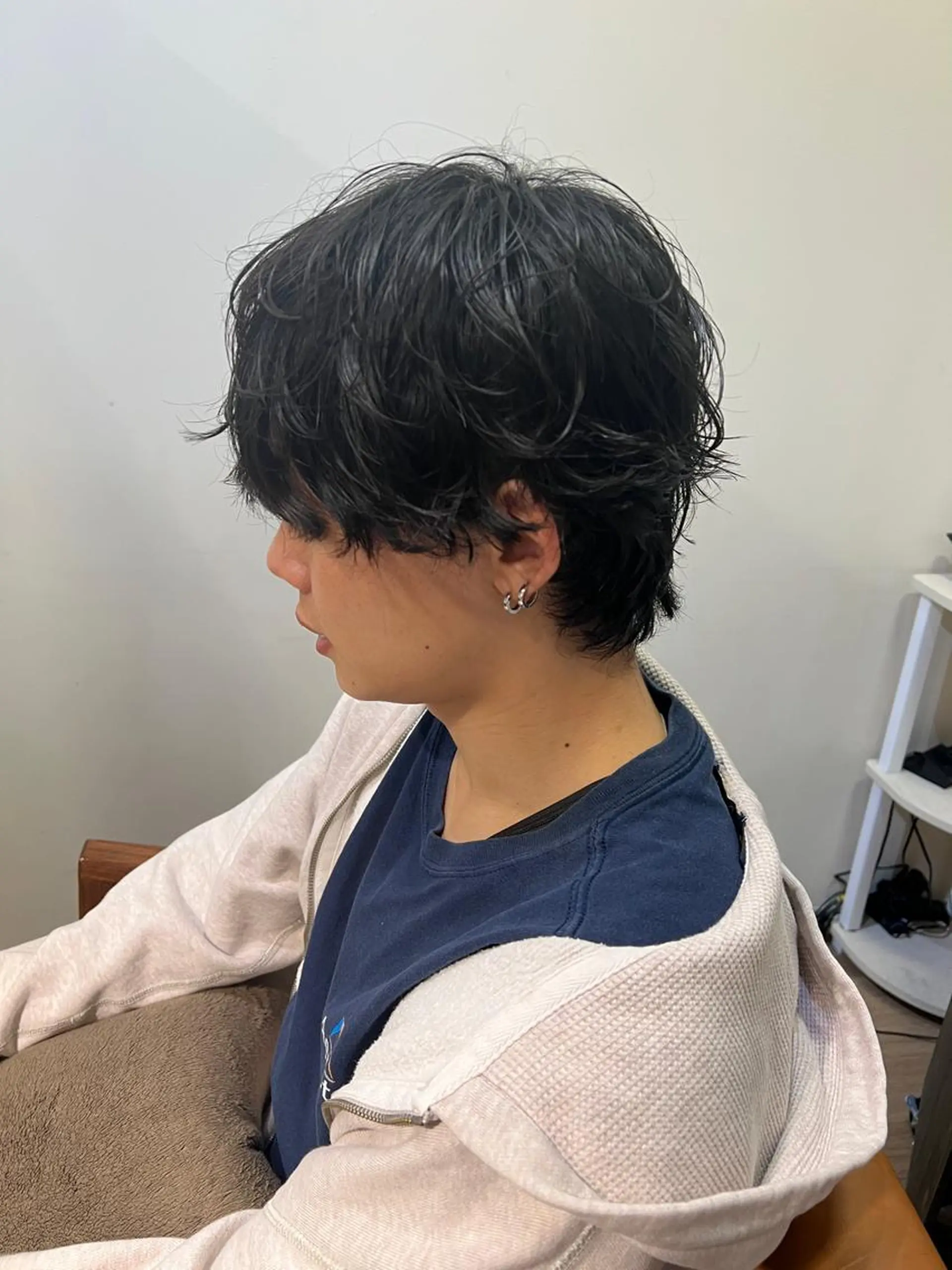 ショート パーマ メンズ メンズパーマ メンズウルフカット ウルフカット スパイラルパーマ アトリエNew York三ノ輪店所属・miku 三ノ輪のヘアスタイル