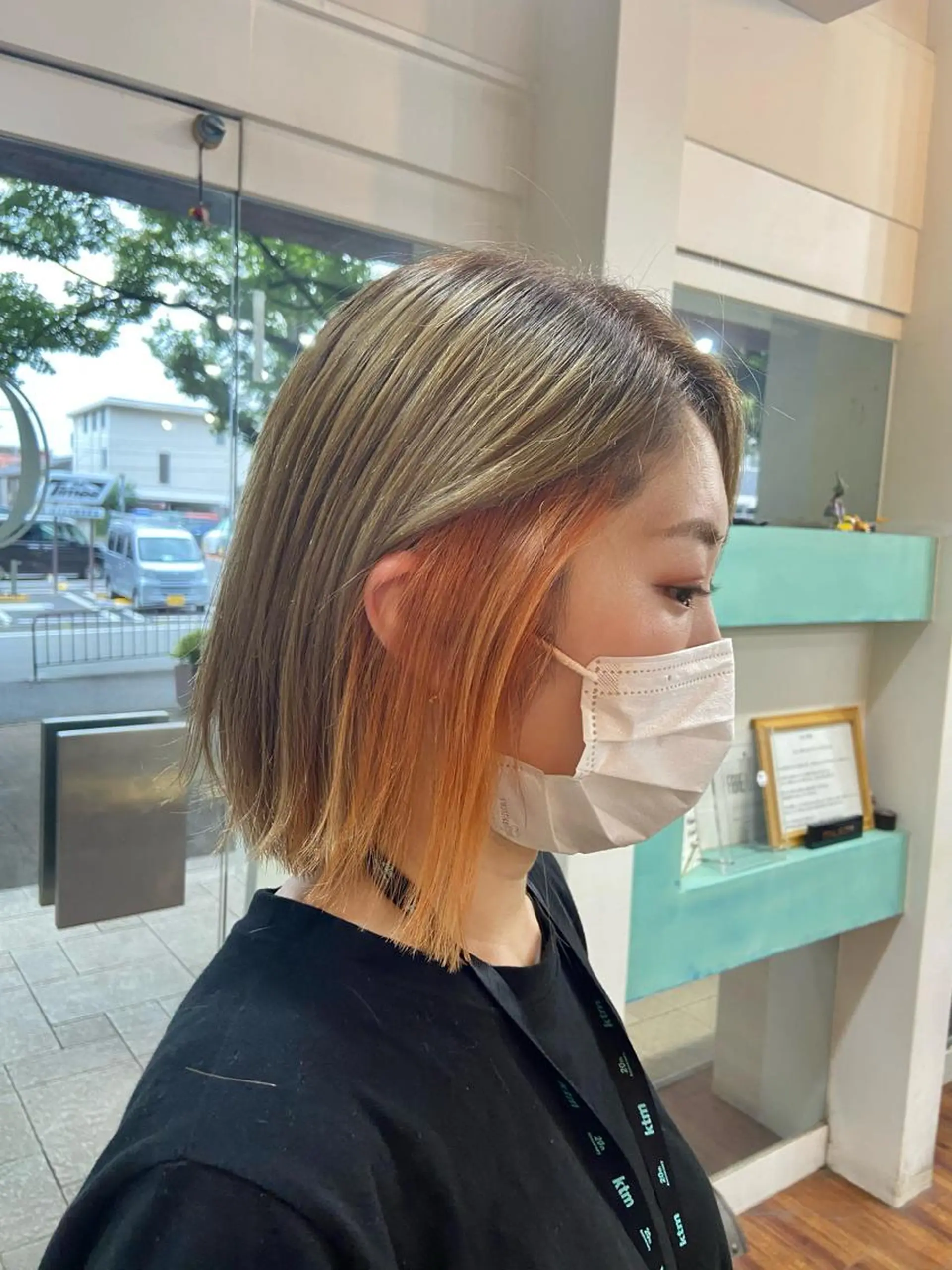 ショート カラー イヤリングカラー 髪質改善/ストレート /透明感/西川奈穂のヘアスタイル