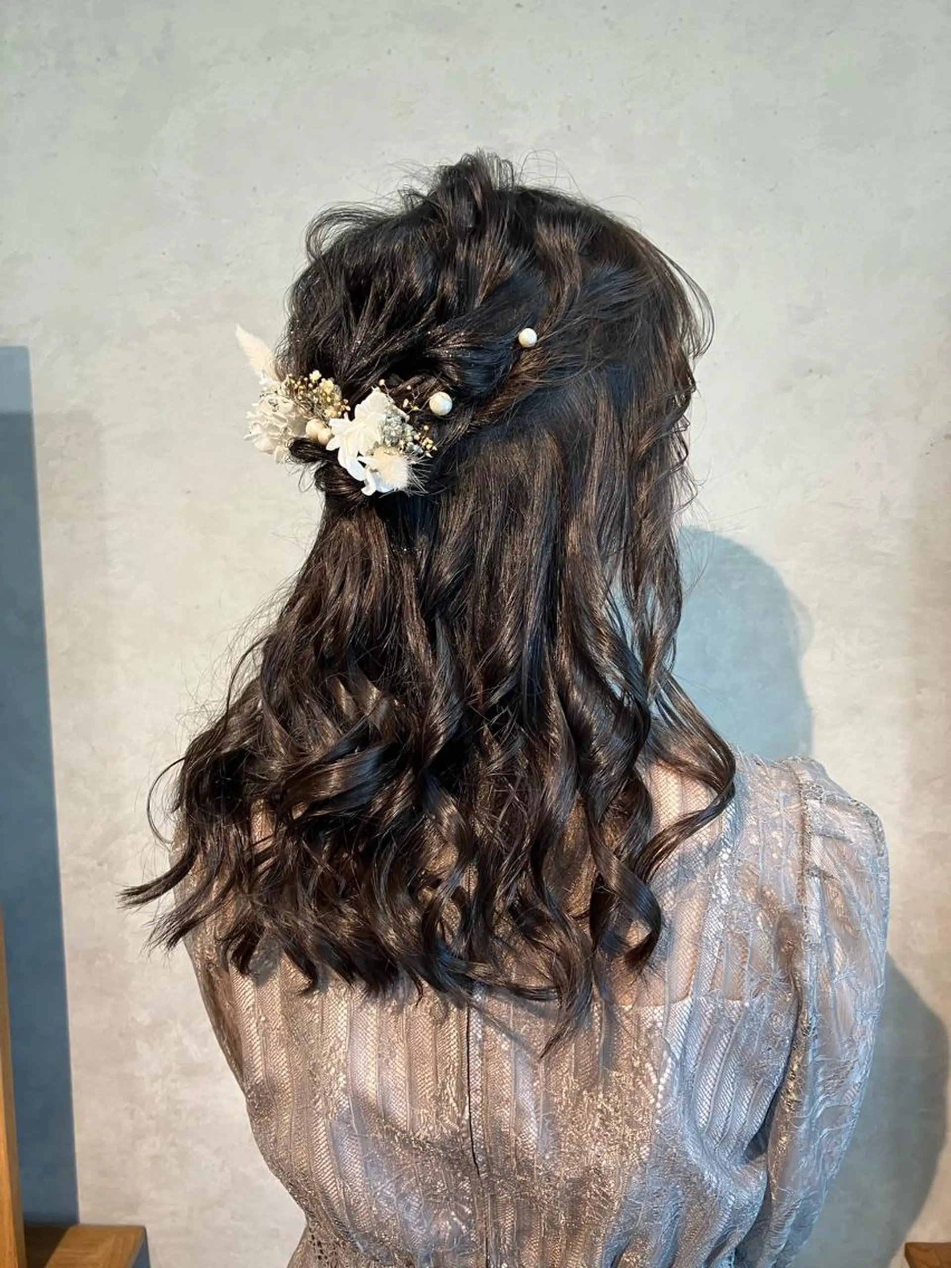 ヘアアレンジ ハーフアップ 結婚式・ブライダル Hair&Make Nahoのマツエク・マツパデザイン