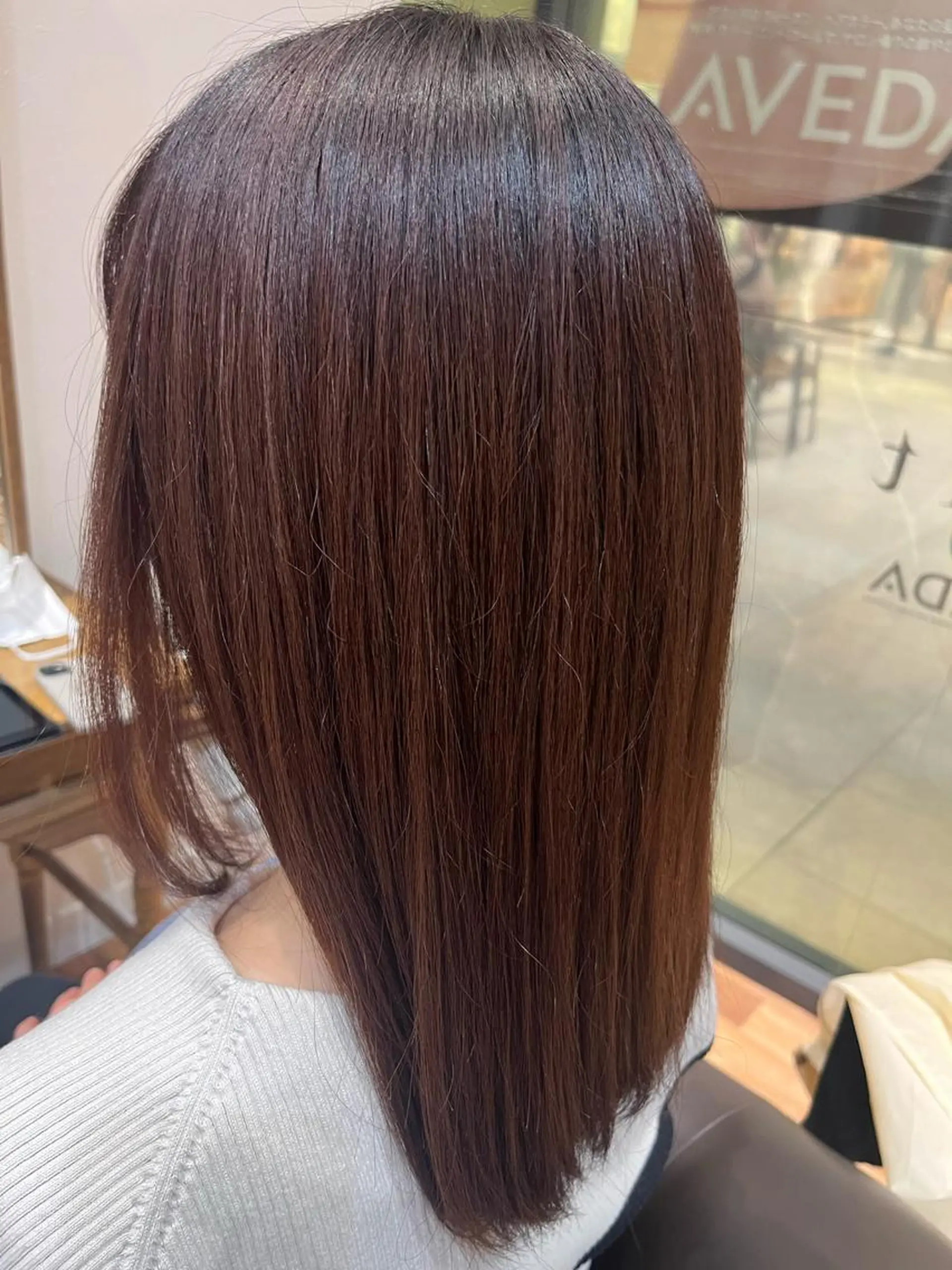 セミロング オレンジブラウン 🎀ツヤ暖色カラー 🎀大塚ナオミのヘアスタイル