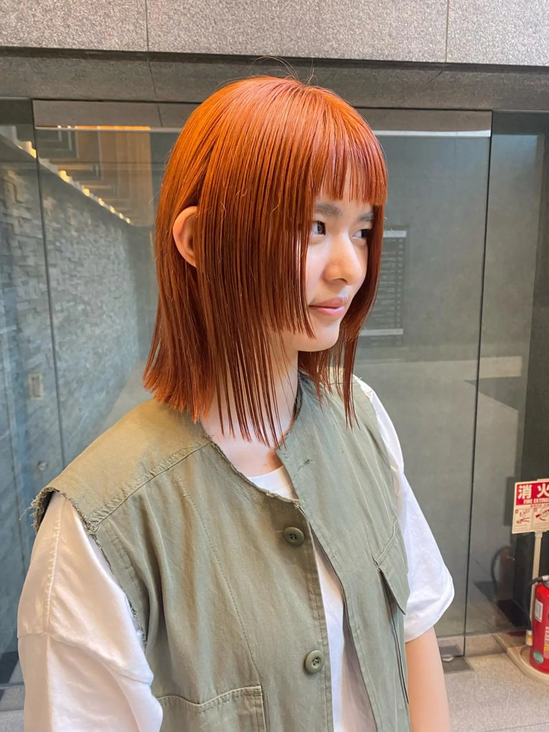 ミディアム 髪と音処　マトぺ所属・デザインカラー/ボブ ブリーチカラー/ユリのヘアスタイル