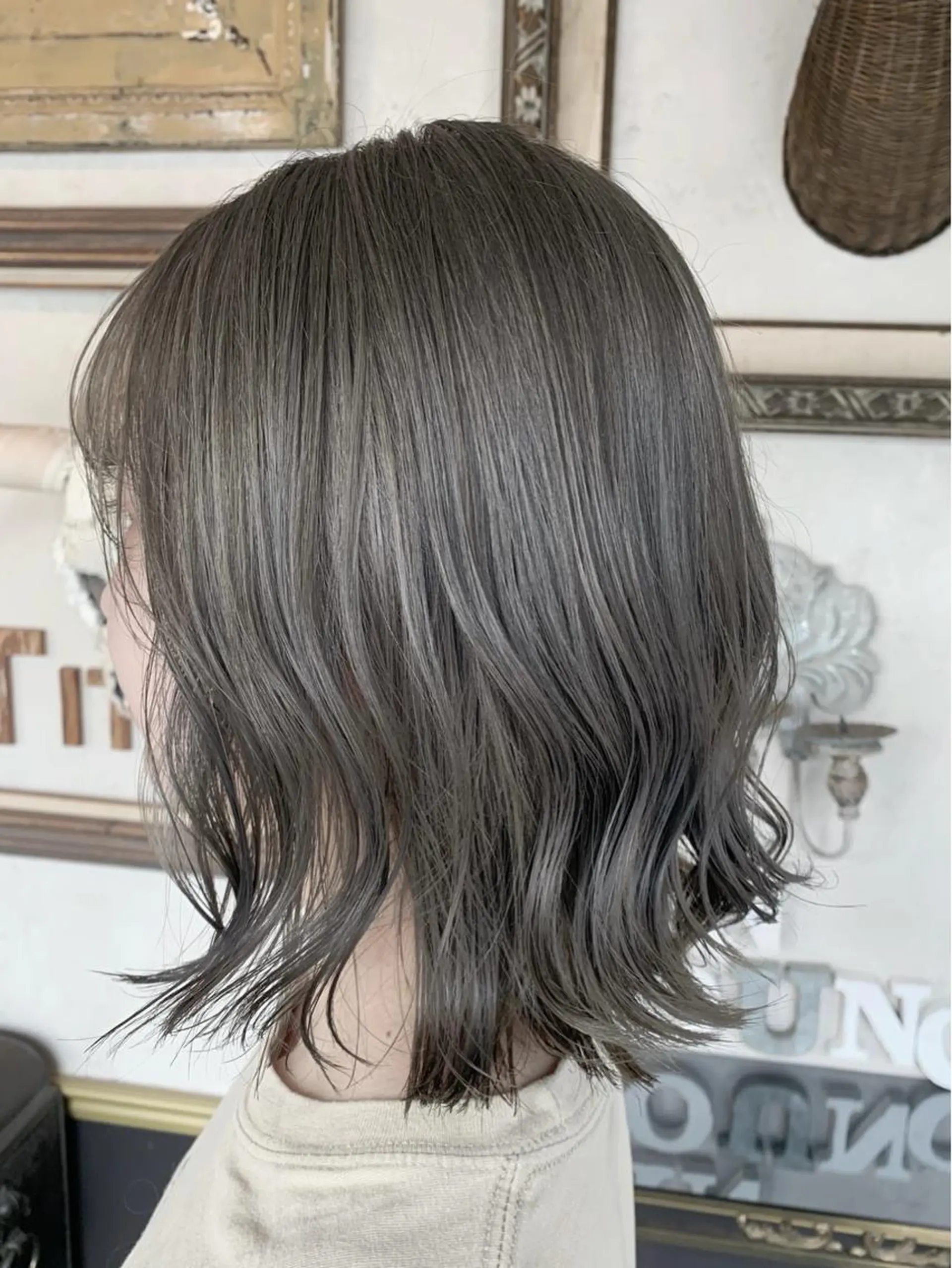 ミディアム カラー カット ヘアカラー 縮毛矯正 トリートメント レイヤー/髪質改善 /艶カラー/SAKIのヘアスタイル