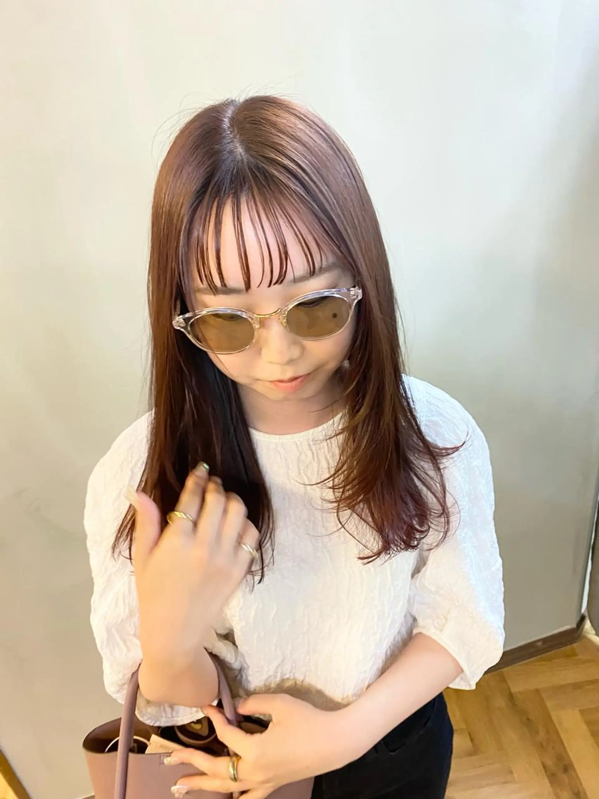 ミディアム 髪と音処 マトぺ所属・デザインカラー/ボブ ブリーチカラー/ユリのヘアスタイル