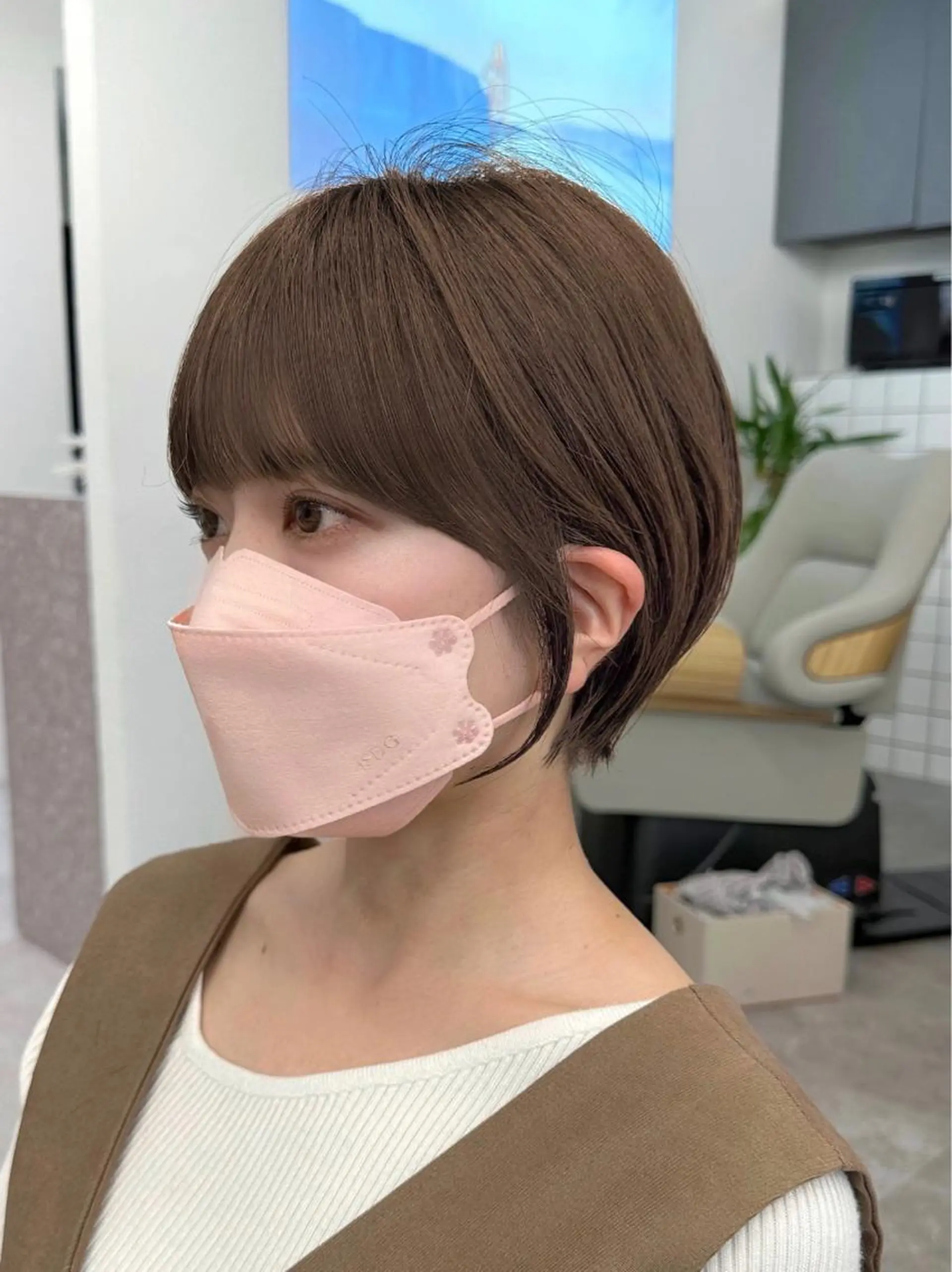 ショート 顔周りカット ショートヘア カット ヘアカラー トリートメント ショートヘア くすみカラー、大場猛のヘアスタイル