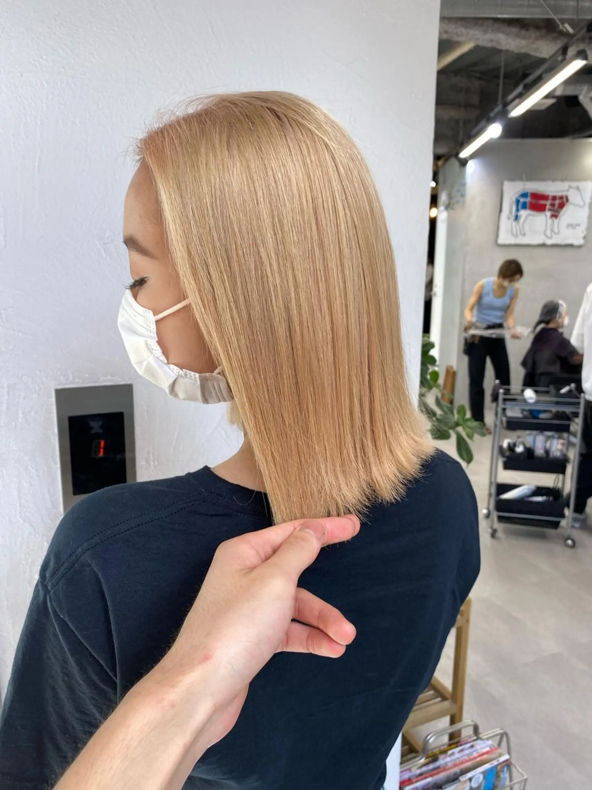 ミディアム カラー ヘアアレンジ ブリーチダブルカラー ハイライト/山本喜熙のヘアスタイル