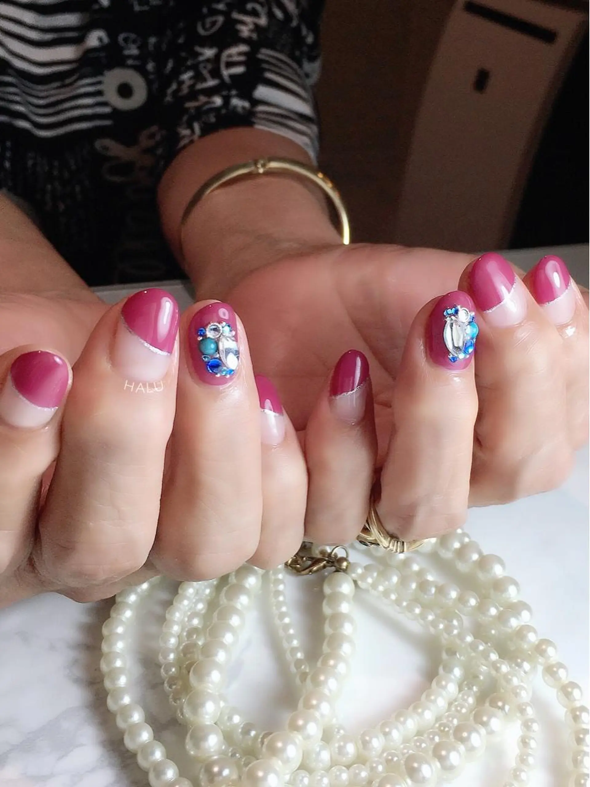 ネイル ブルー HALU ハルのネイルデザイン