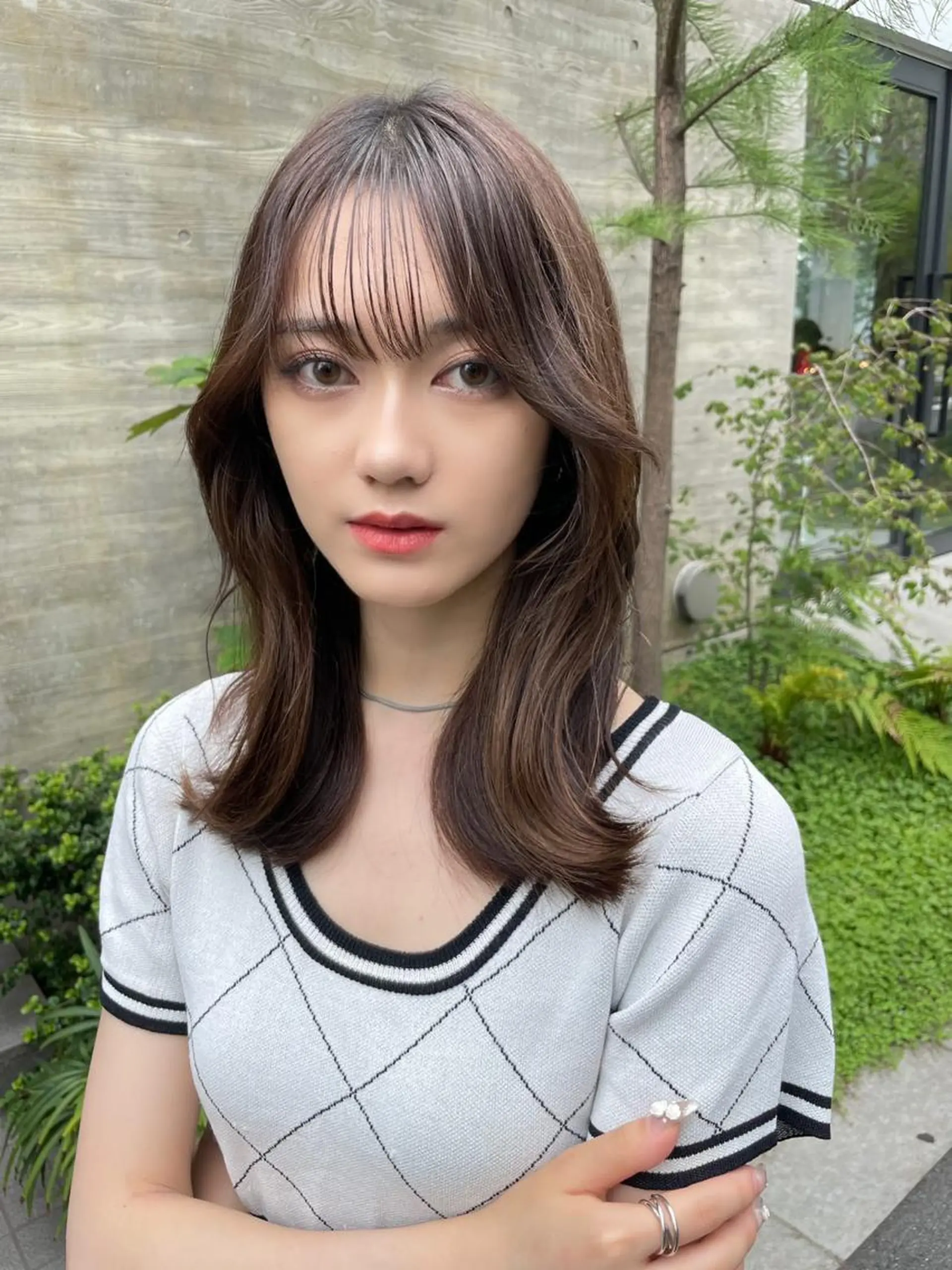 セミロング カラー 顔周りカット× 髪質改善【リョウ】のヘアスタイル