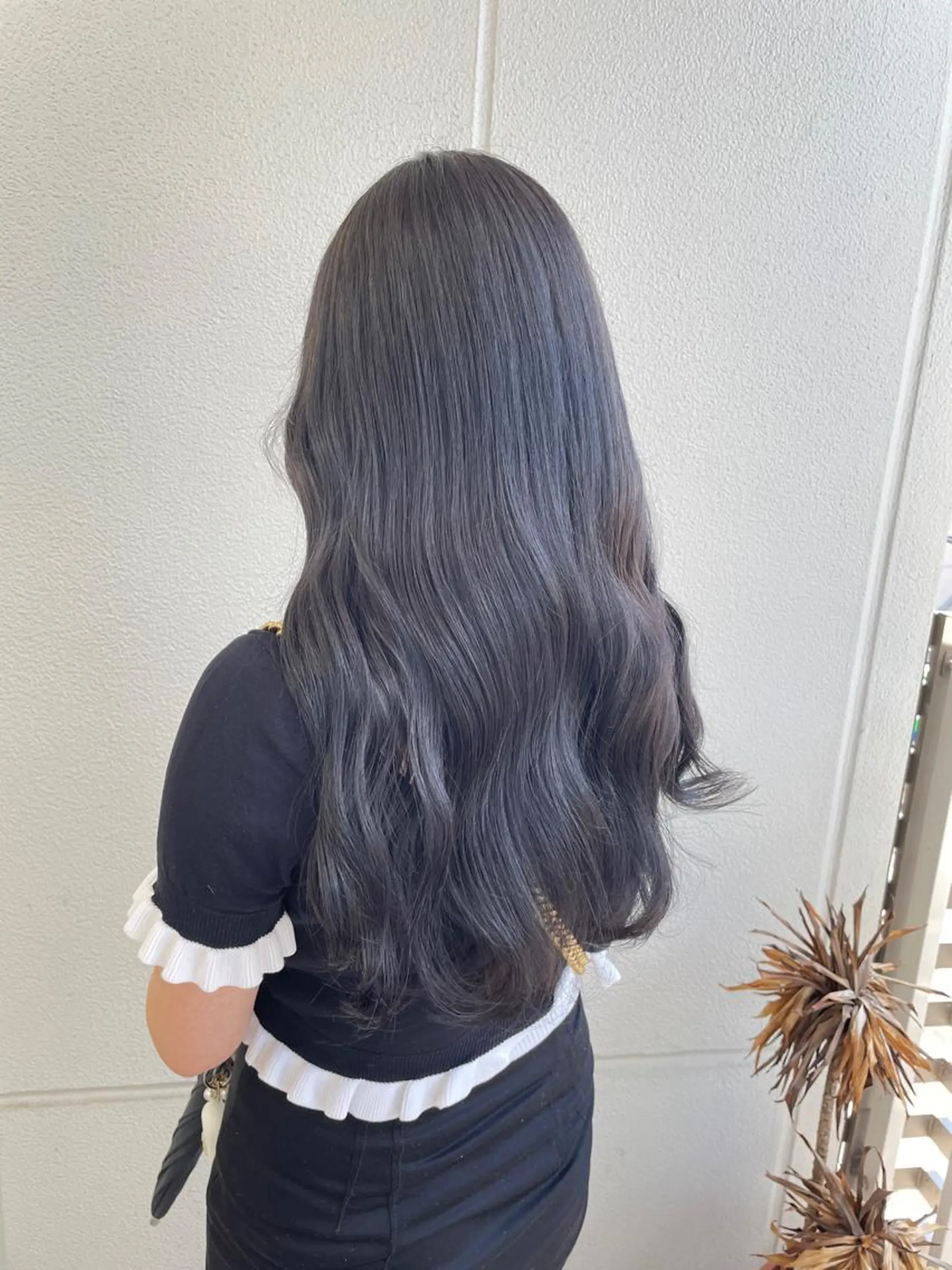 ロング カラー ヘアアレンジ 黒髪 ブルーカラー ブルーブラック カット トリートメント ヘッドスパ ヘアセット 艶髪✨寒色カラー✨ 翁長孝輔のヘアスタイル