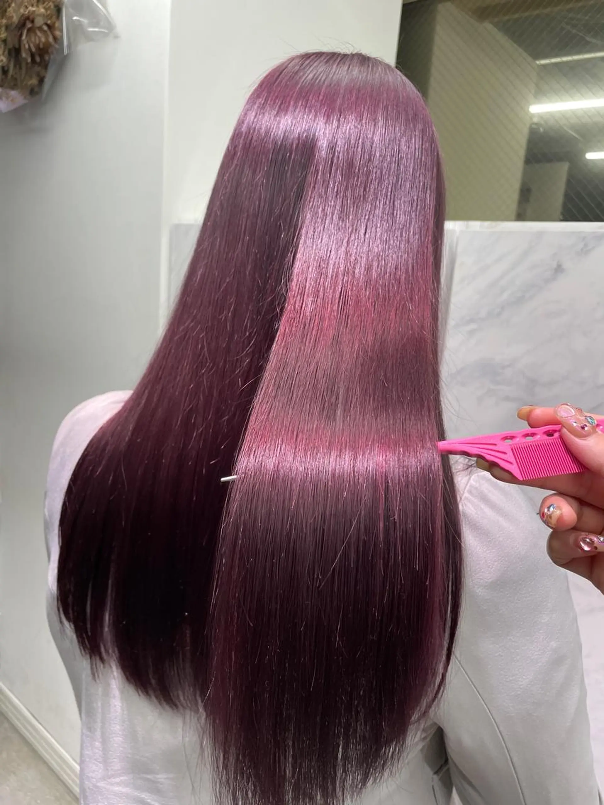 ロング カラー ヘアアレンジ 🪸ハイトーンカラー エクステmisakiのヘアスタイル