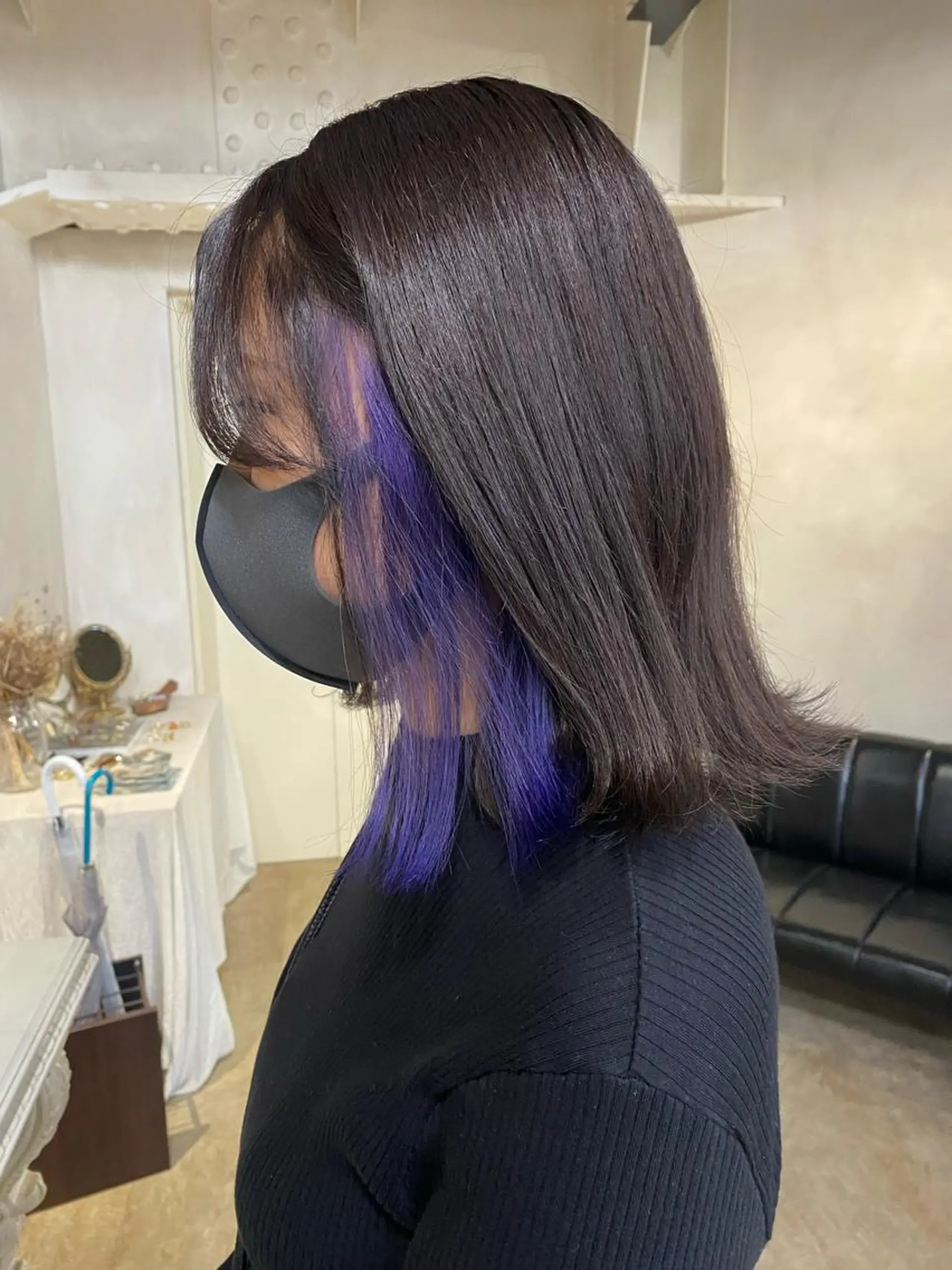 ミディアム カラー ブリーチ イヤリングカラー インナーカラー パープルカラー ヘアカラー ミニモお気に入り数 No.1宍戸雄弥のヘアスタイル