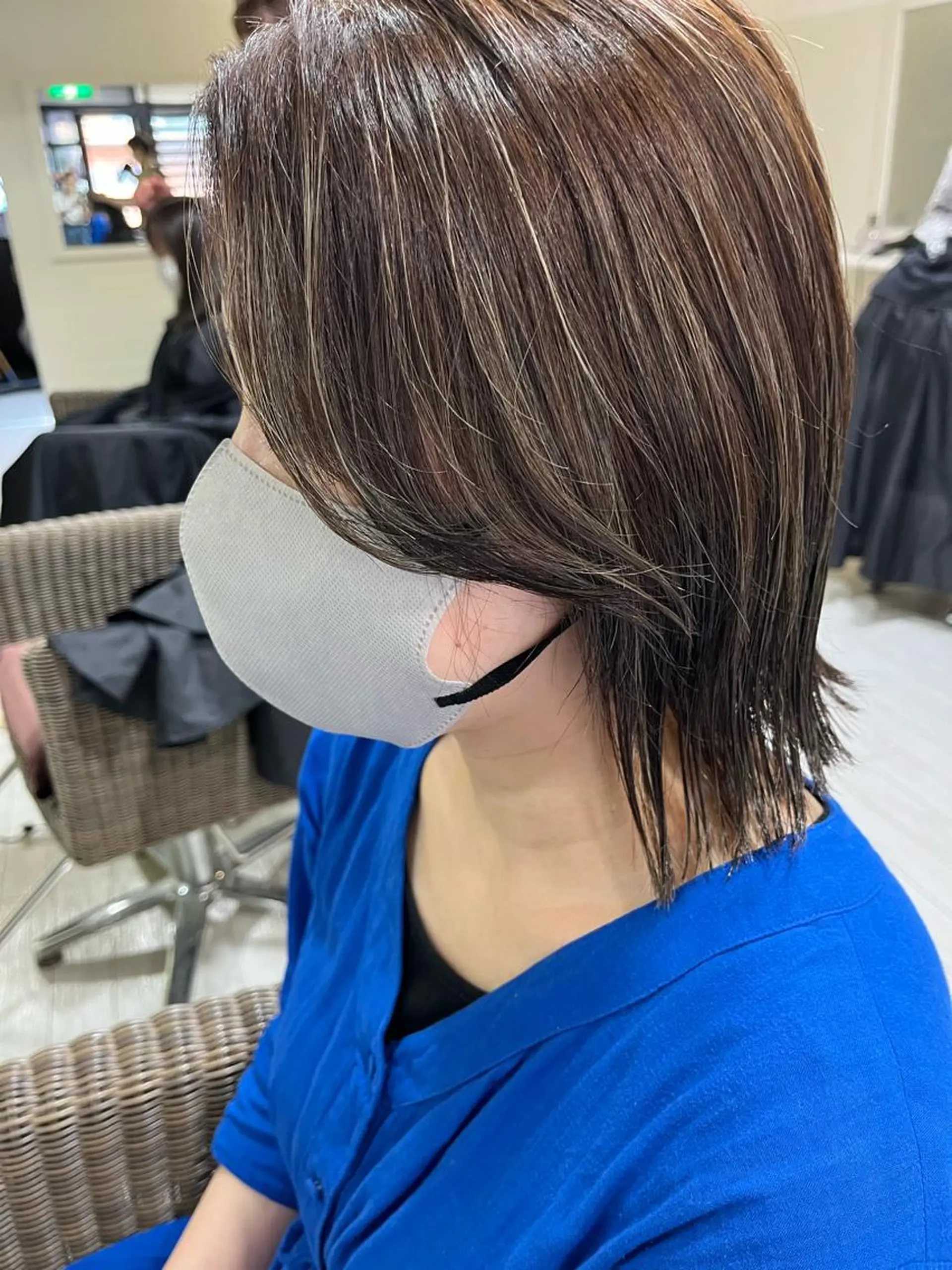 ミディアム ハイライト カット ヘアカラー ママ美容師 ＊ヒマワリのヘアスタイル