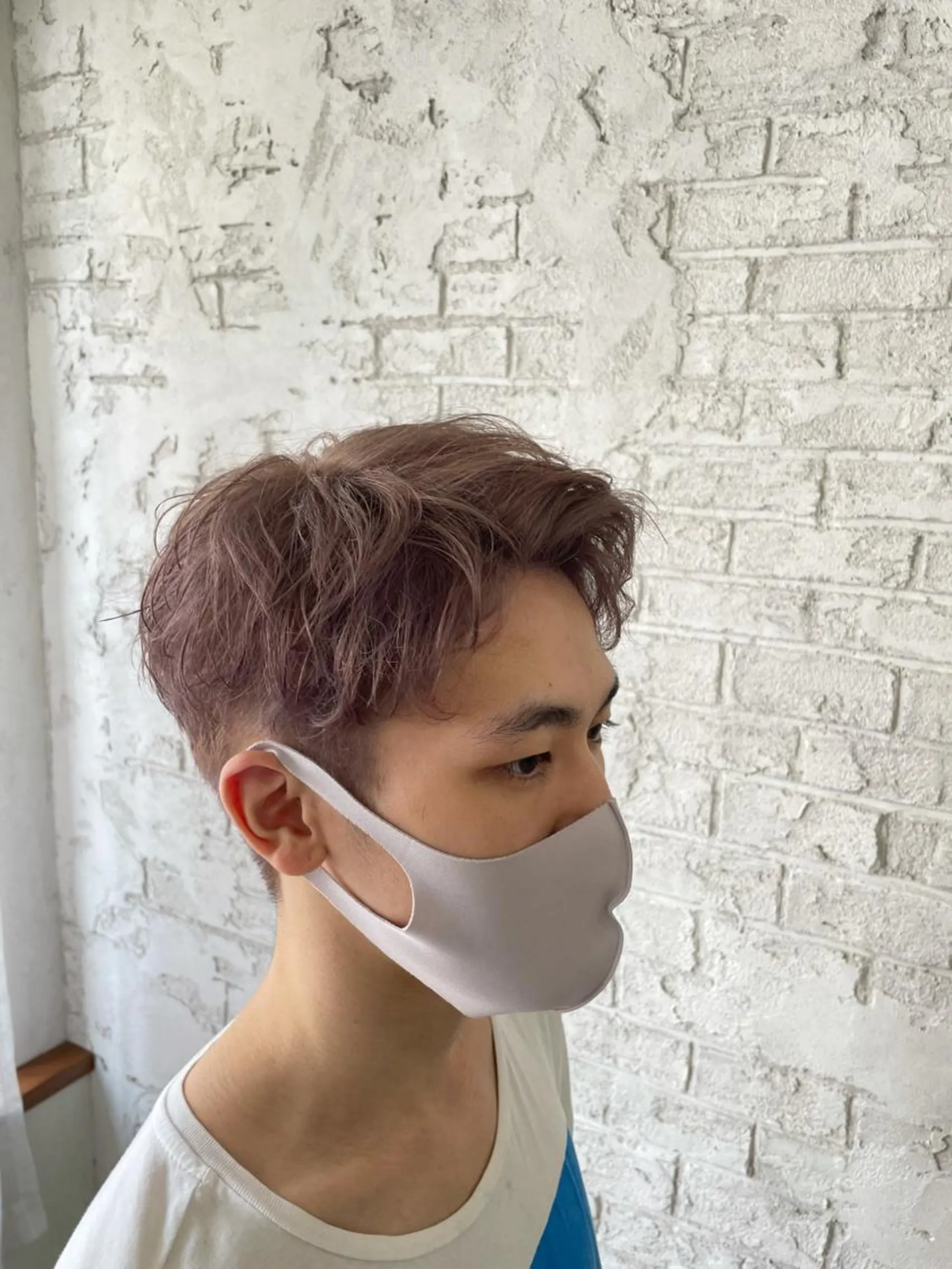 ショート カラー メンズ メンズブリーチ ブリーチ ケアブリーチ ラベンダーカラー ラベンダーピンク ブリーチ特化 ハイトーンRYOYAのヘアスタイル