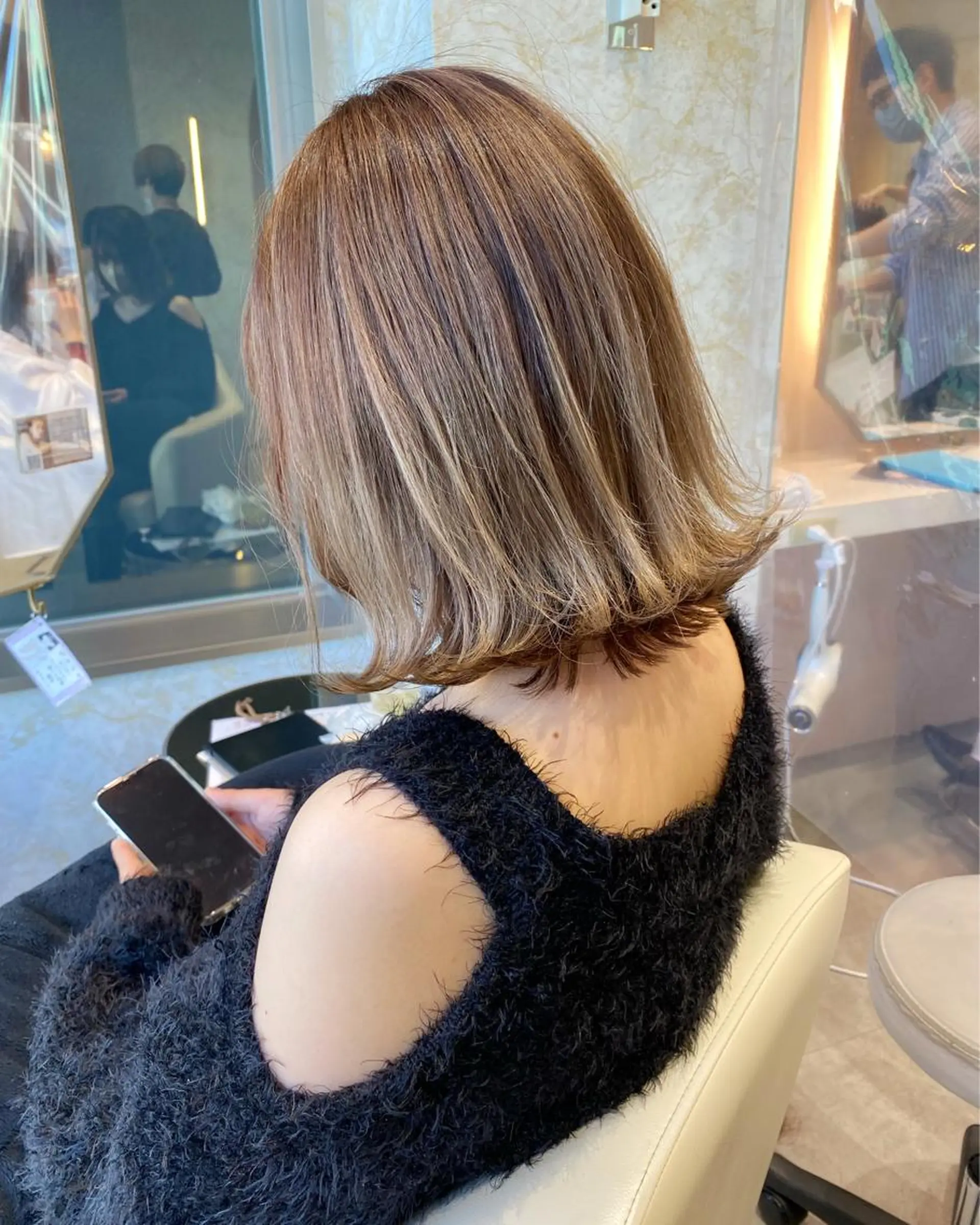 ミディアム カラー 店長/mao/ 前髪/顔周りカットのヘアスタイル