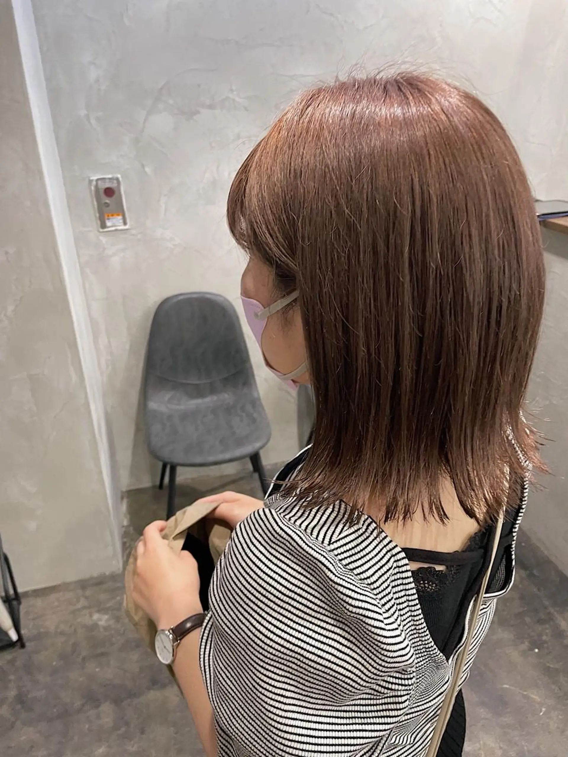 カラー ベージュカラー ピンクカラー MaisonHALU 松浦光咲のヘアスタイル