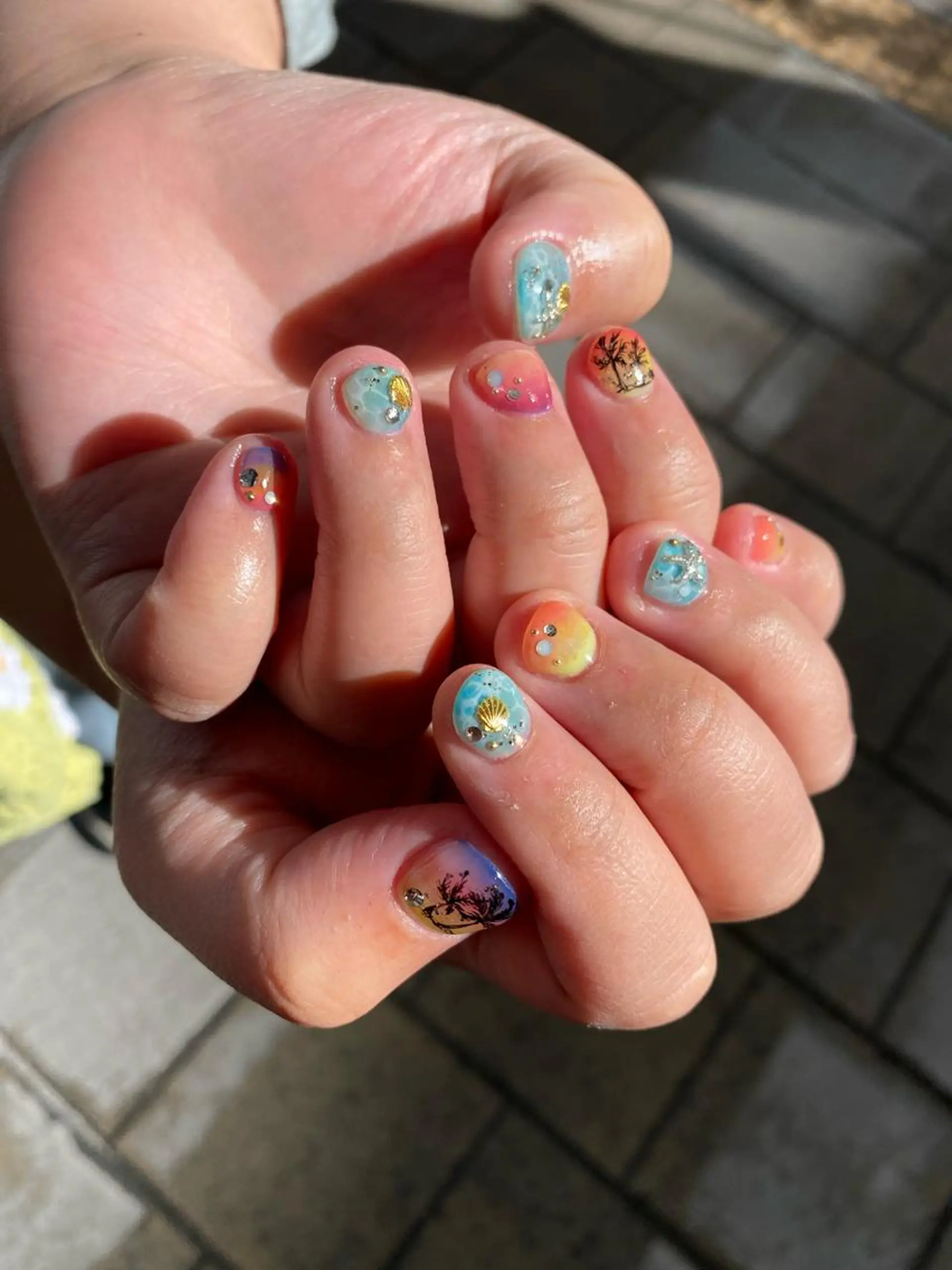 ネイル 夏ネイル ハンドネイル nail salon  ∞ mikanal ∞所属・nailsalon ∞ ﾐｶﾅﾙ ∞のネイルデザイン