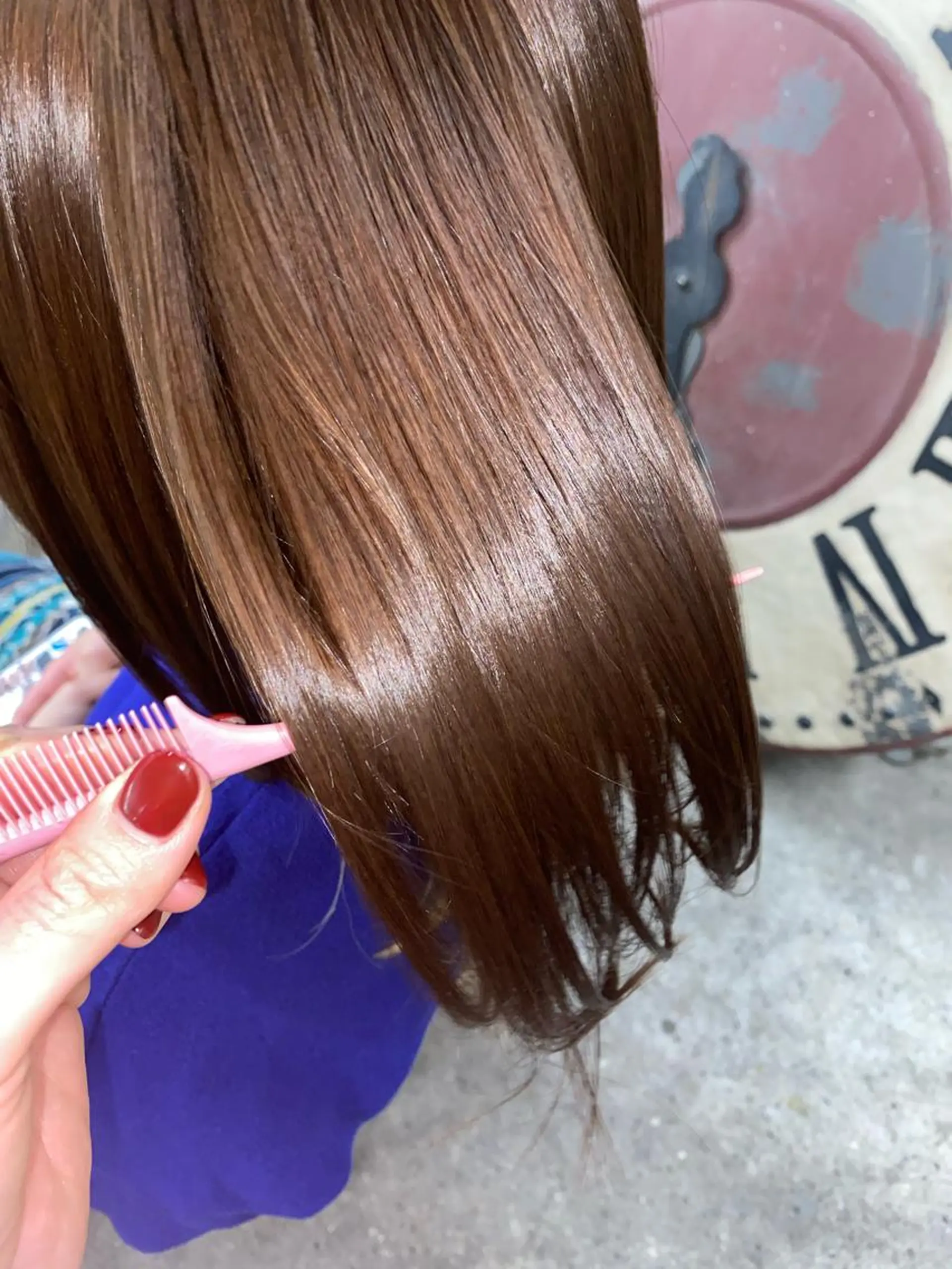 ミディアム カラー ベージュカラー ブリーチ ブリーチなしカラー お任せヘア☘️☘️ 及川渚のヘアスタイル