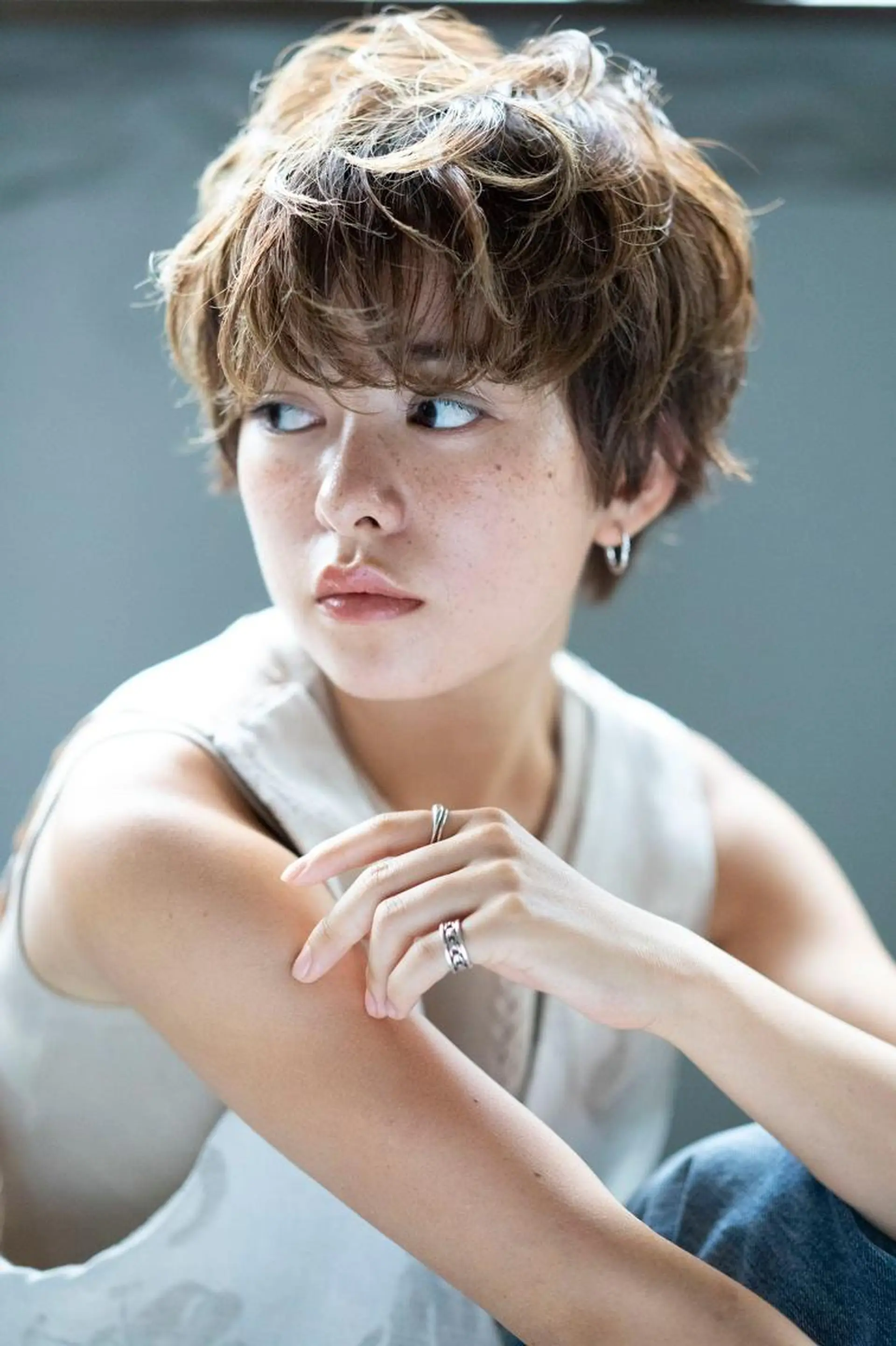 ショート ボブ ハイライト 髪質改善 ショートヘア トリートメント 💈Chlom💈_ 公式_NewOpenのヘアスタイル