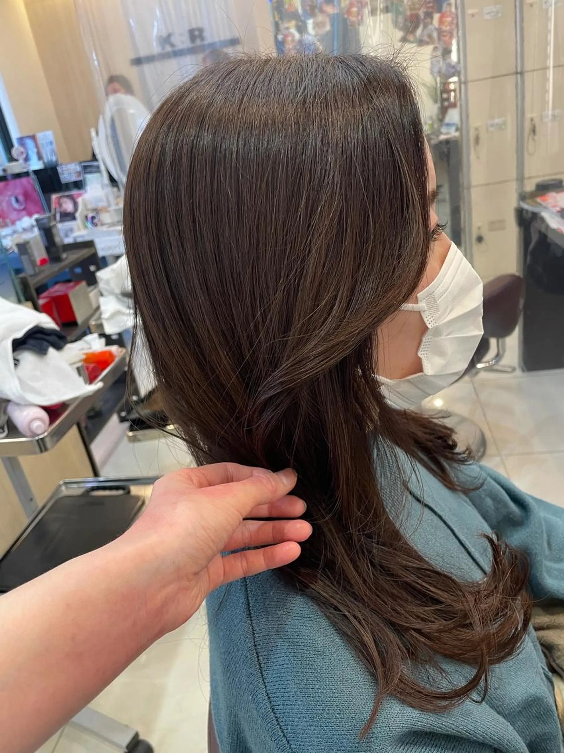 セミロング カラー ヘアアレンジ リリー /Men's/パーマのヘアスタイル