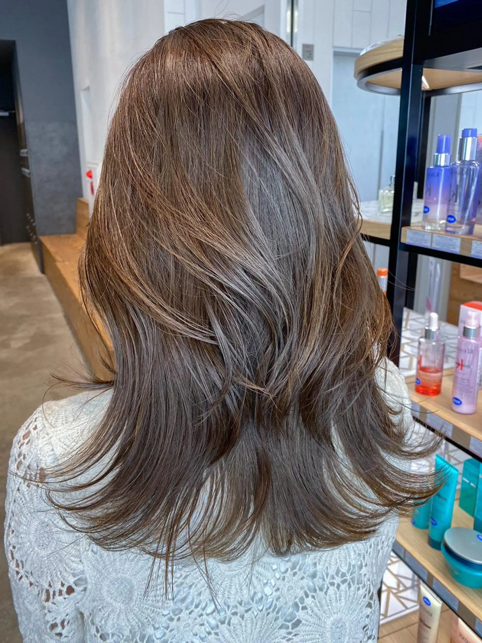 セミロング カラー パーマ ヘアアレンジ グレージュ カット ヘアカラー トリートメント ITby ALBUM 北千住店のヘアスタイル