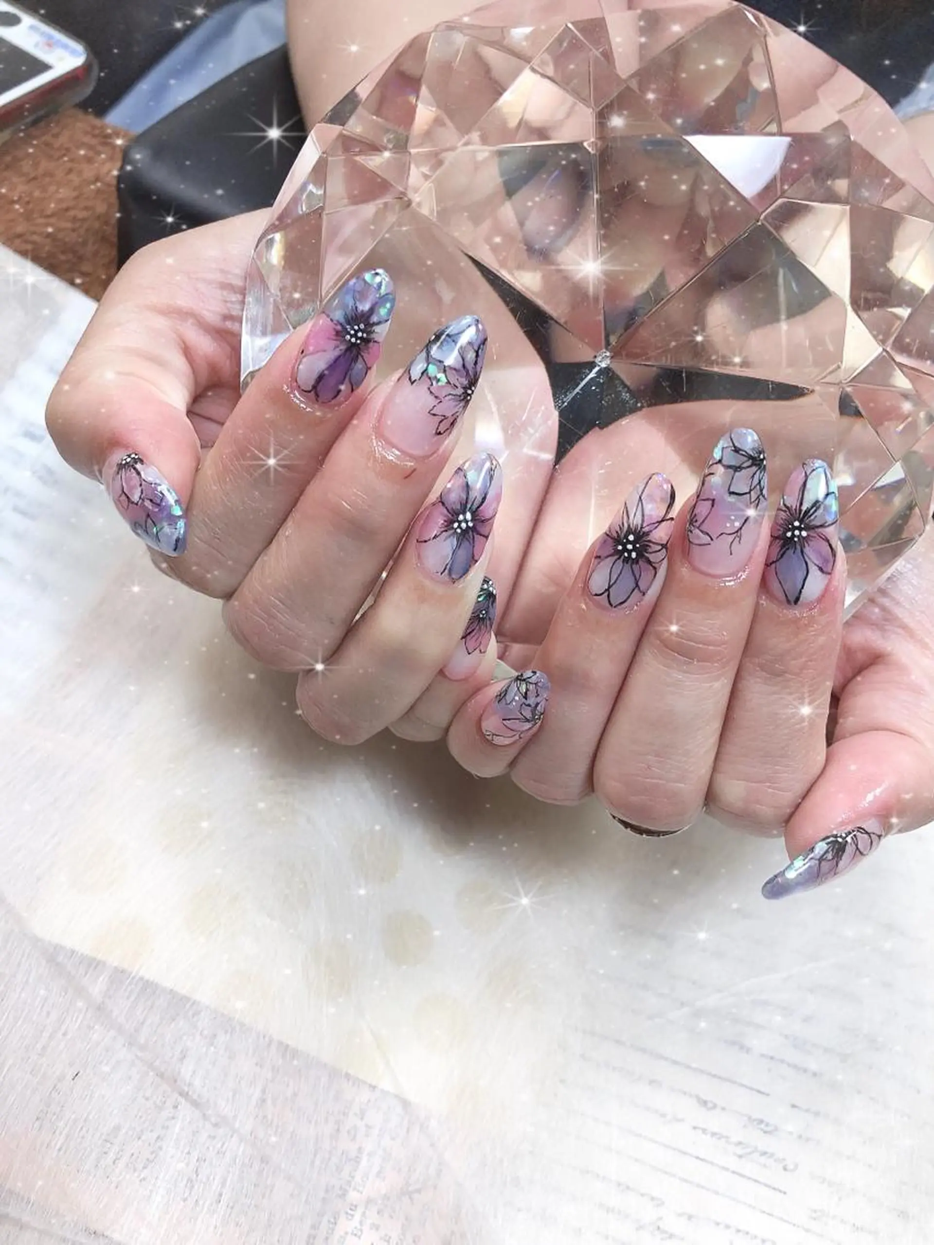 ミディアム ネイル ハンドネイル 《LB》ラブリエ Nail&eyeのマツエク・マツパデザイン