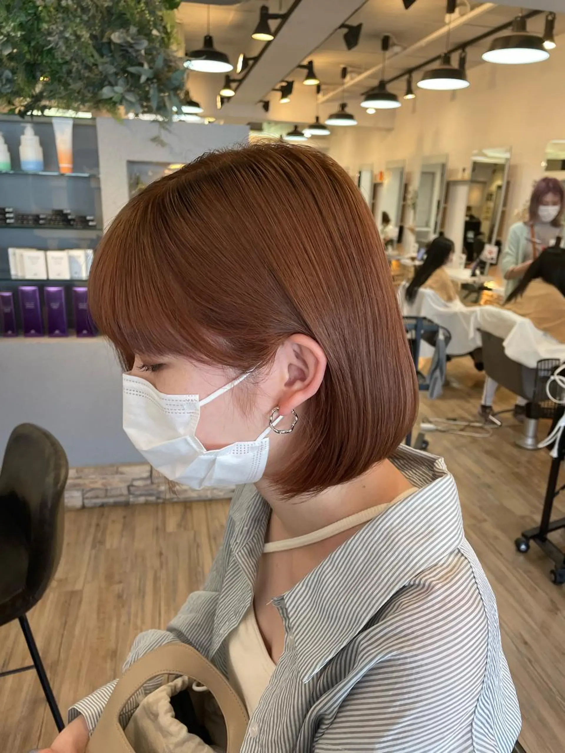 ショート オレンジブラウン カット ヘアカラー トリートメント VISAGE ba.sk 金子詩帆のヘアスタイル