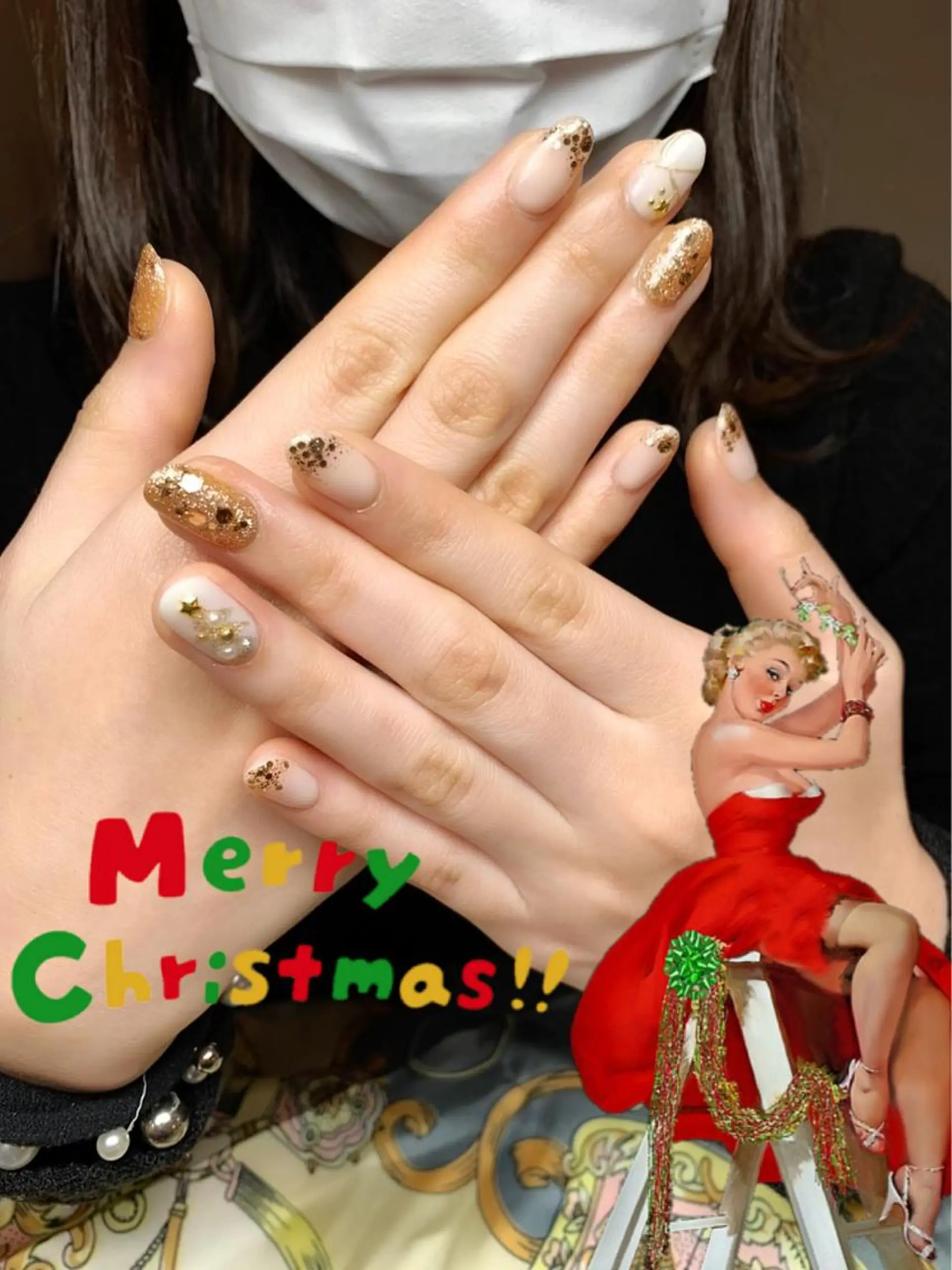 ネイル ゴージャス 冬ネイル クリスマス Nail Salon R.N アールドットエヌ所属・R.N アールドットエヌのネイルデザイン