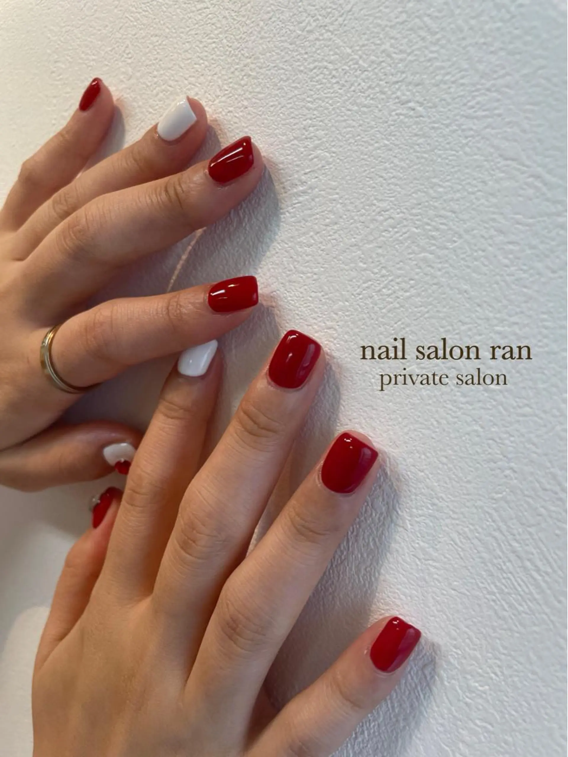 ネイル 赤色 nailsalon ranのネイルデザイン