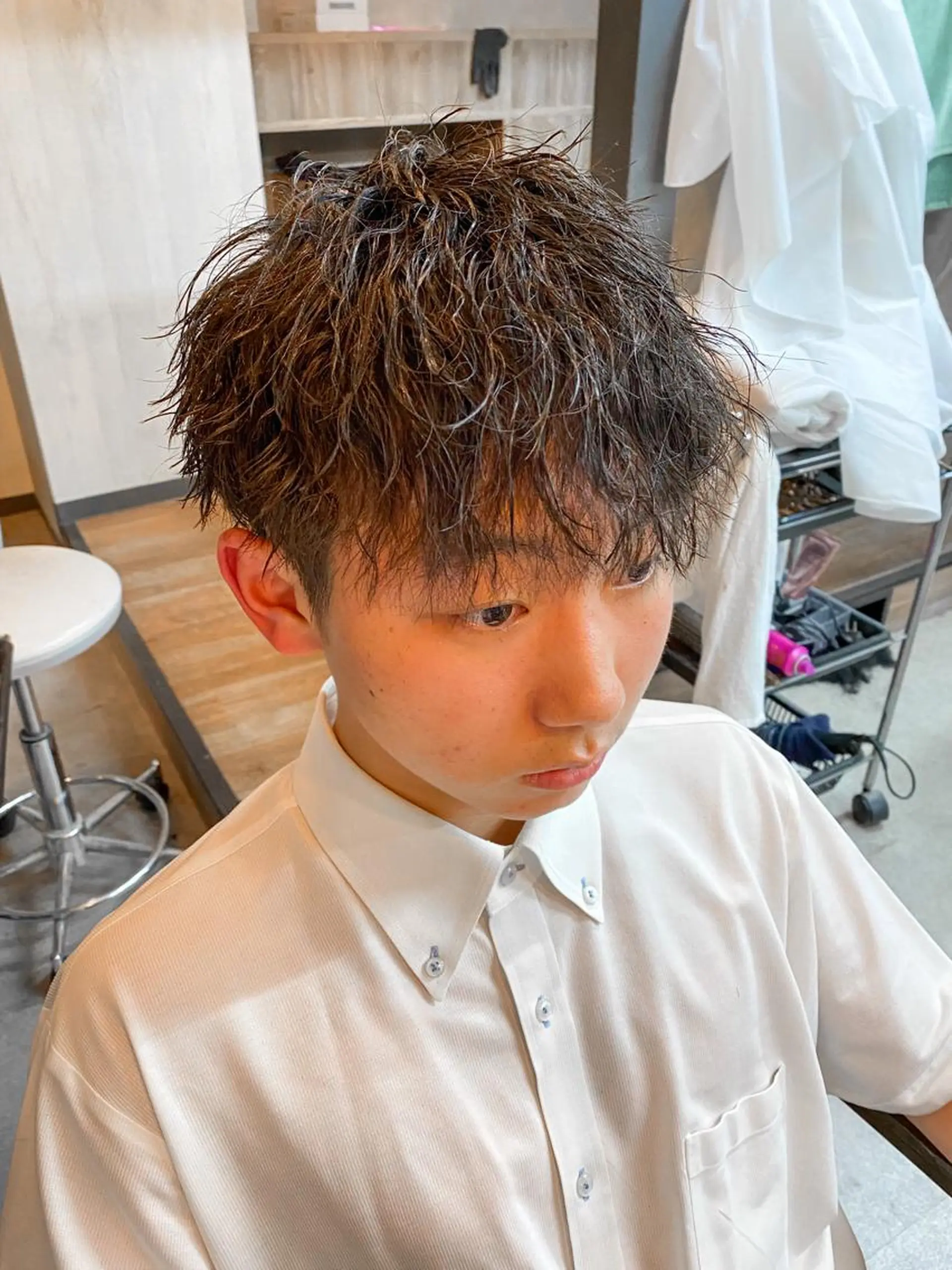 ショート カラー パーマ ヘアアレンジ メンズ カット パーマ NUMBER.12所属・【メンズ専門美容師】 NUMBER.12のヘアスタイル