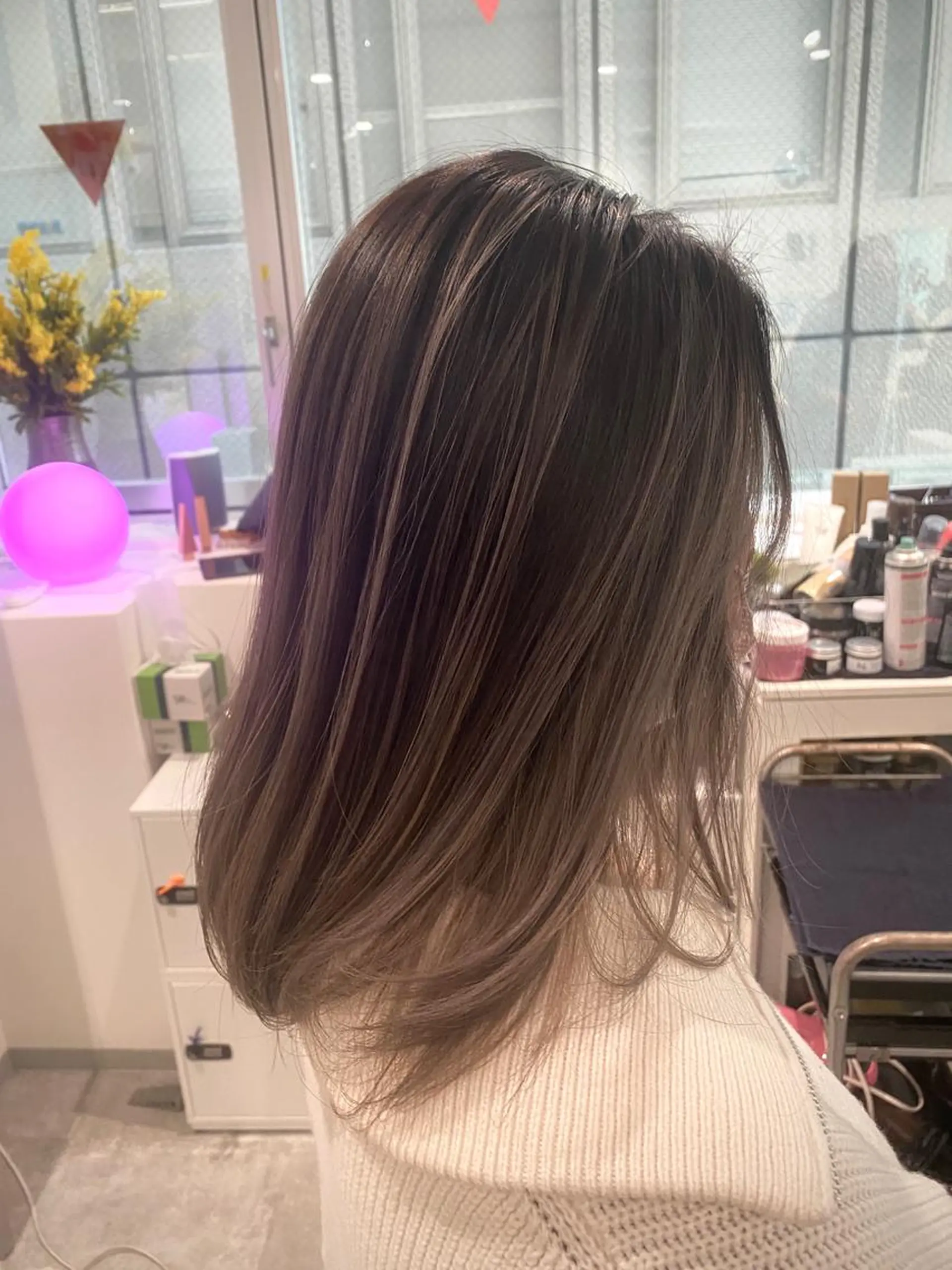 ミディアム カラー バレイヤージュ ブリーチ レイヤーカット トリートメント JILBLAN京都 ショート/ハイライトのヘアスタイル