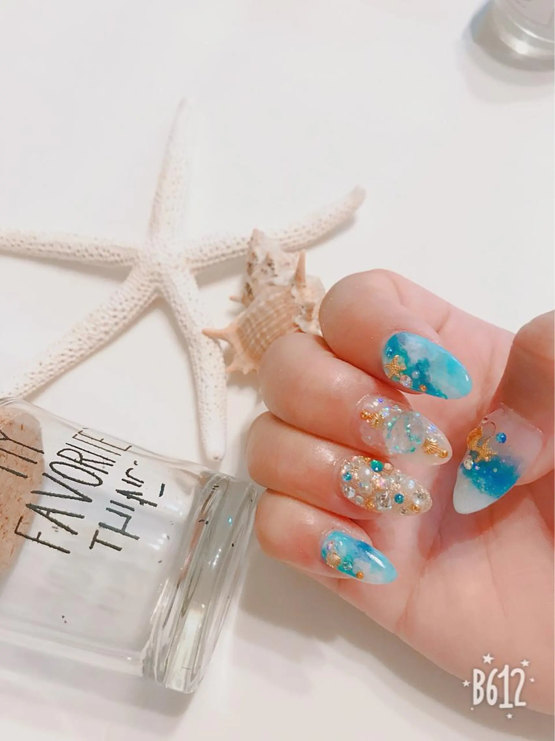 ネイル ブルー ハンドネイル * haruのネイルデザイン