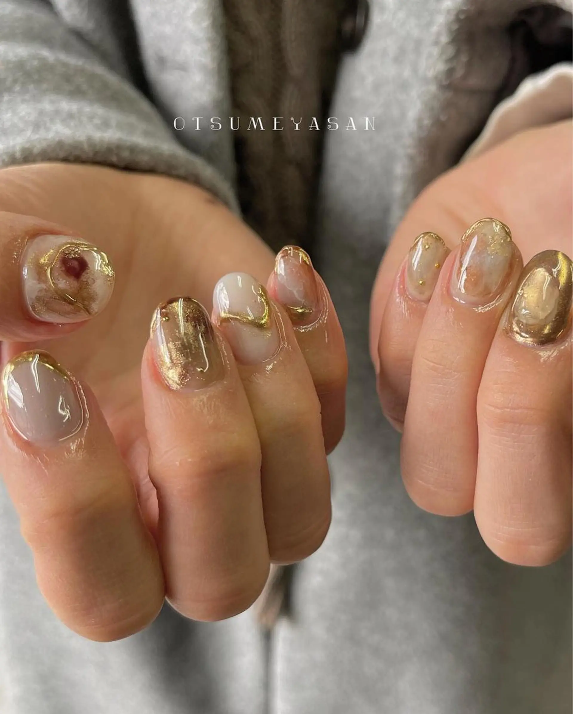 ネイル オーロラネイル ジェルネイル 韓国ネイル マグネットネイル ミラーネイル otsumeyasan所属・わたなべ ちかのネイルデザイン