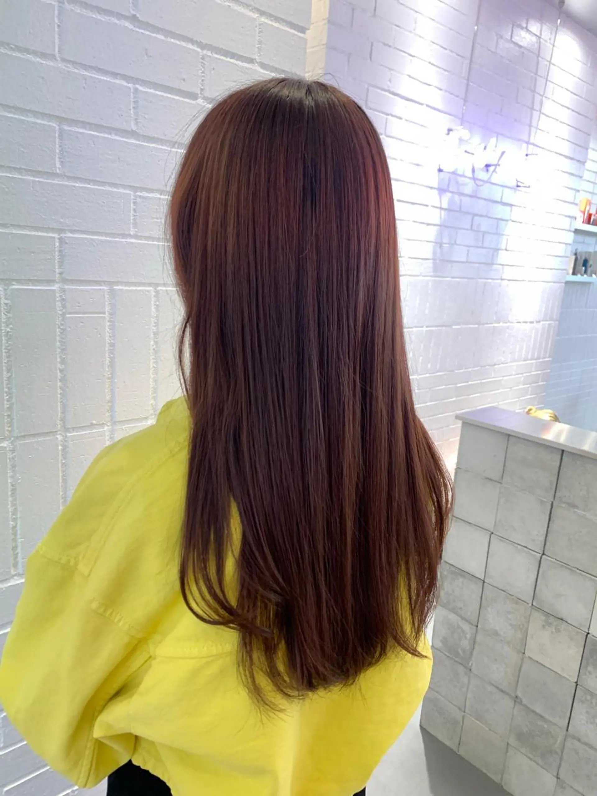 ロング ピンクブラウン ﾚｲﾔｰ🩵透明感 ೀユイ🌙のヘアスタイル