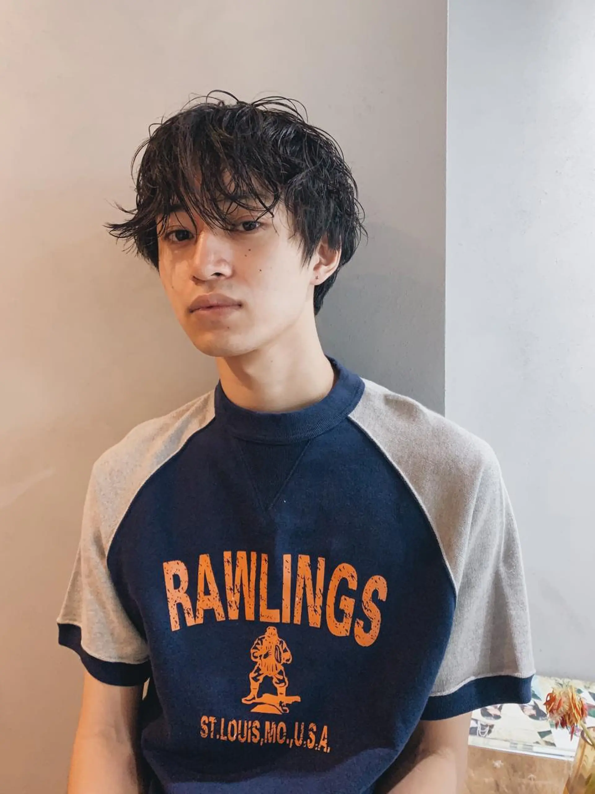 ショート パーマ メンズ ボブパーマコテ巻き風 パーマNo1深江秀平のヘアスタイル