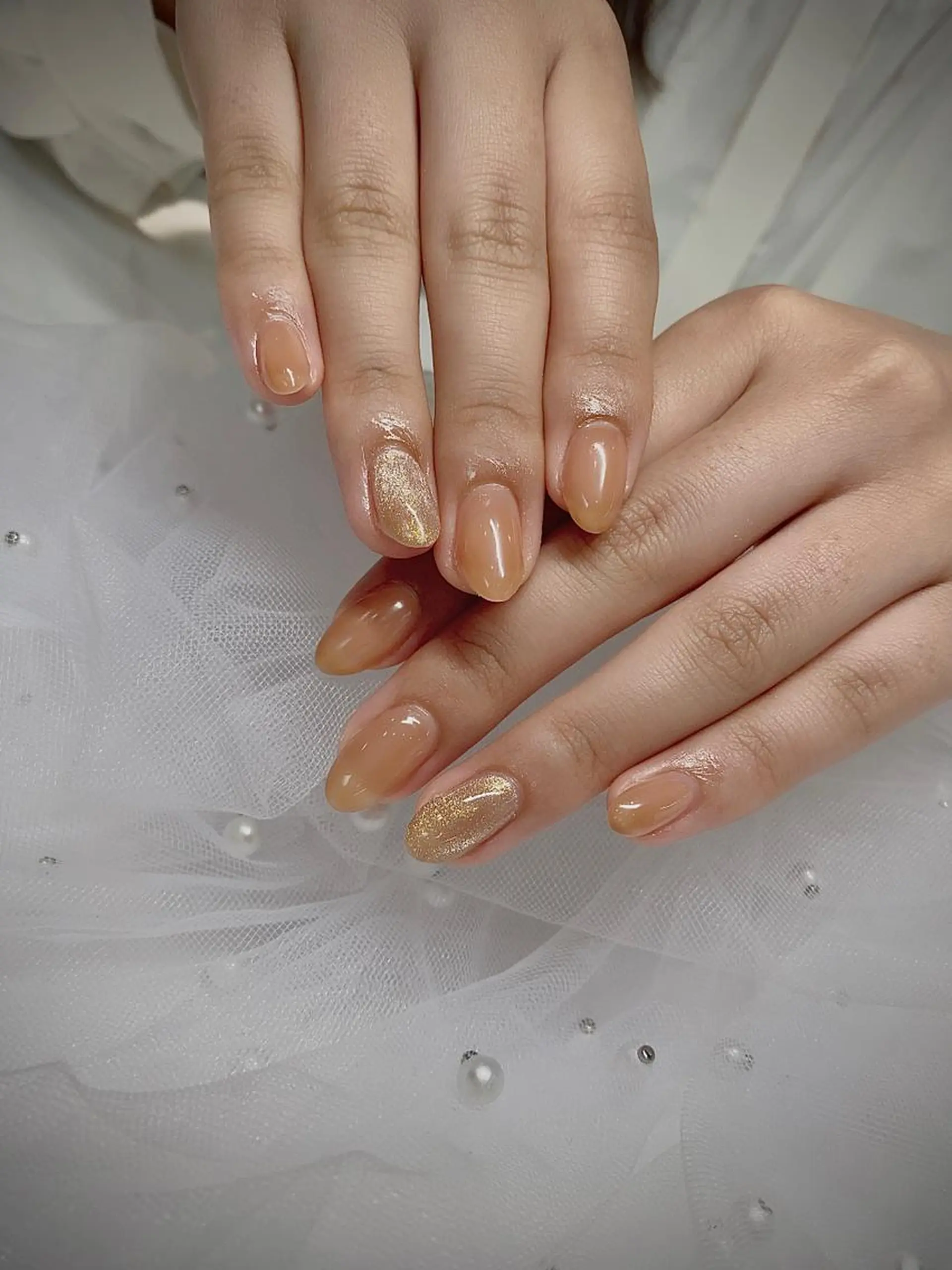 ネイル I-nailロング /ワンホン/キラキラのネイルデザイン