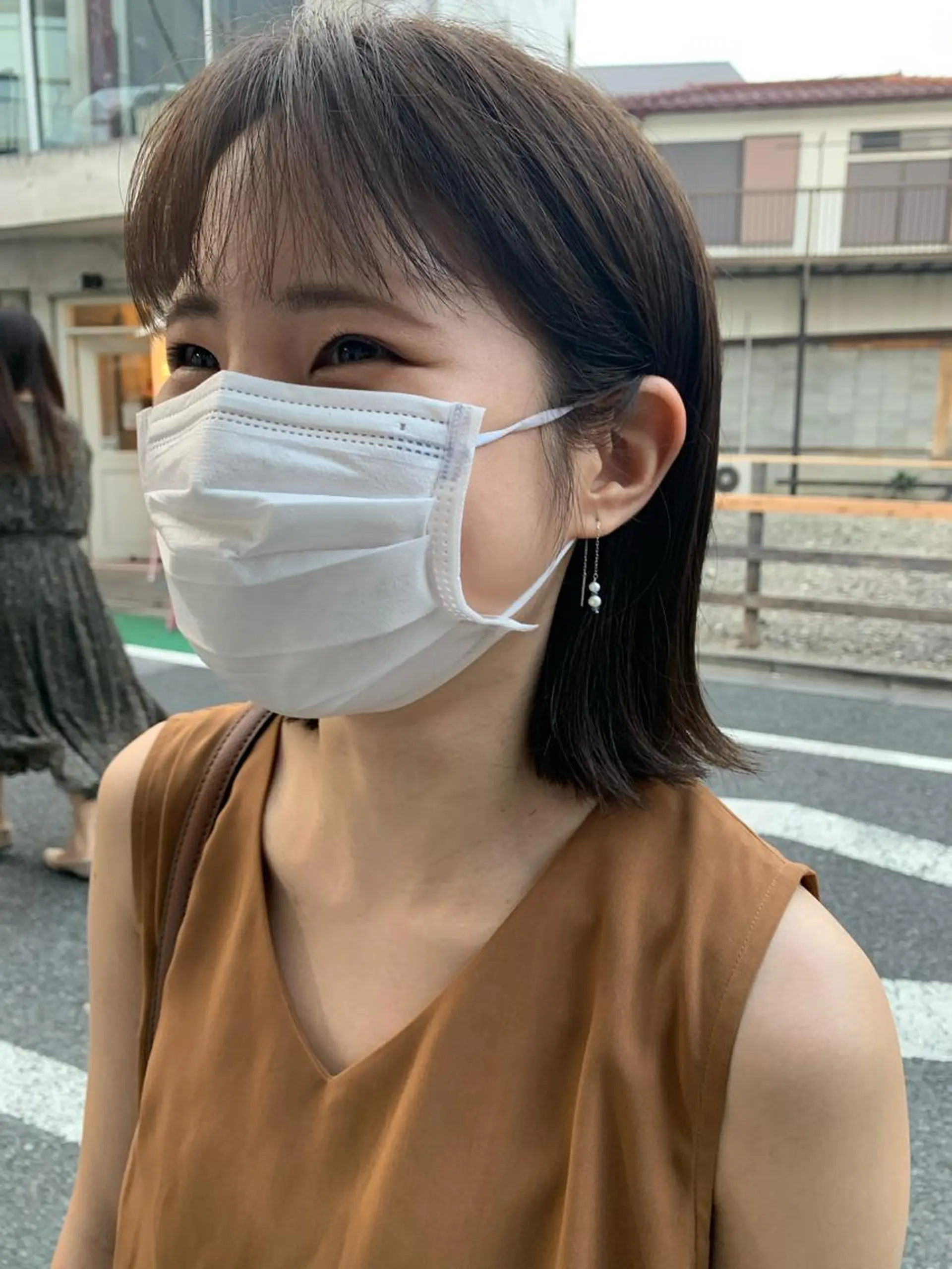 ミディアム カラー パーマ ヘアアレンジ メンズ 切りっぱなしボブ ボブ カット ヘアカラー トリートメント パーマ/透明感カラー /ボブ/吉田一生のヘアスタイル