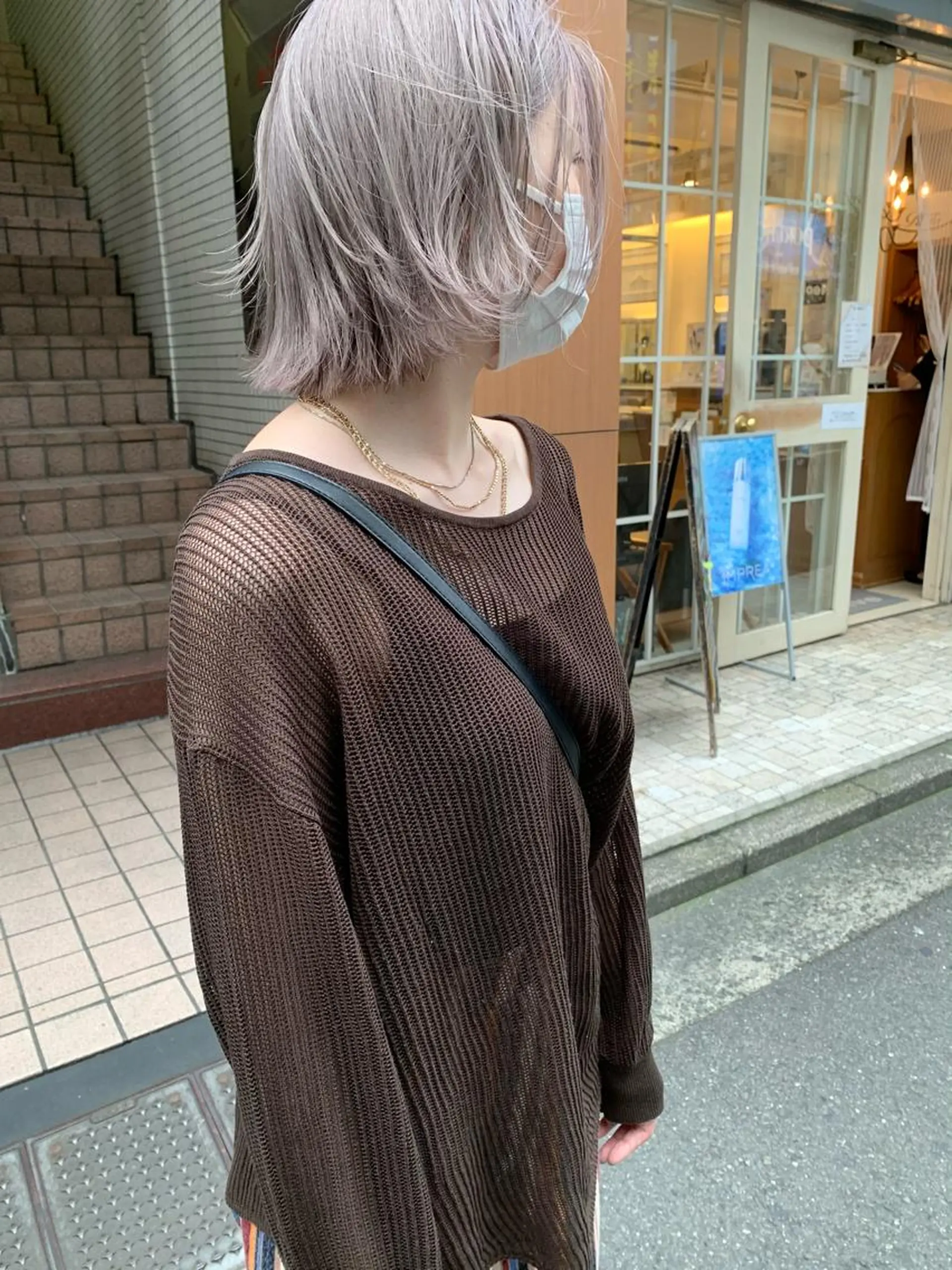 ミディアム カラー ヘアアレンジ ハイトーンカラー カット ヘアカラー トリートメント 🌿ショート🌿 パーマ🌿淳平のヘアスタイル