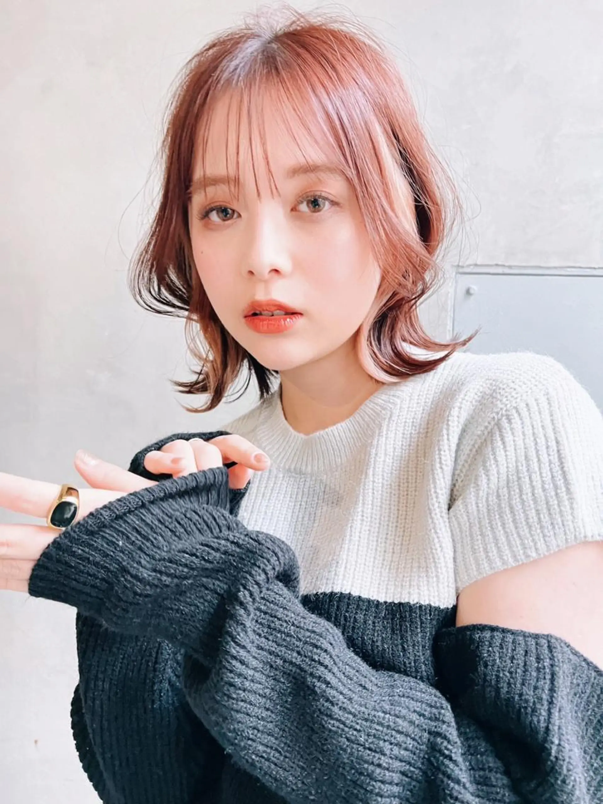 ミディアム カラー 韓国風ヘア MUSASHI ブリーチカラー◎のヘアスタイル